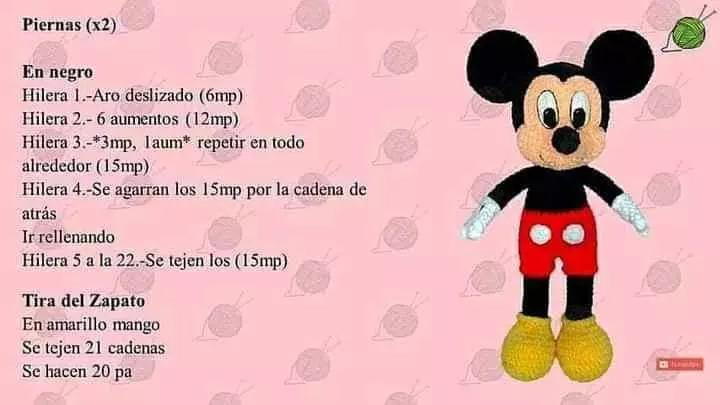 Tutorial Móc Len Búp bê Mickey Mouse Chi Tiết