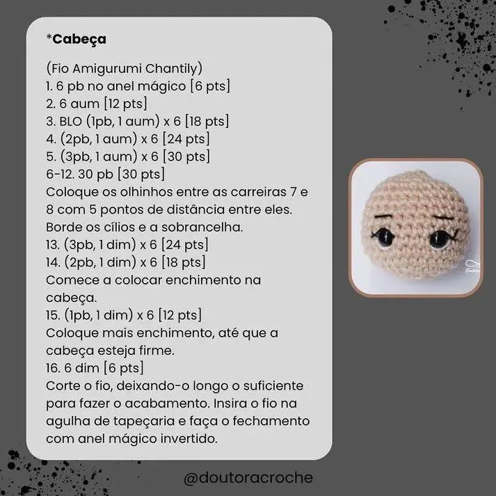 Tutorial Móc Len Búp bê Mini Wandinha (Wednesday) - Receita Gratuita