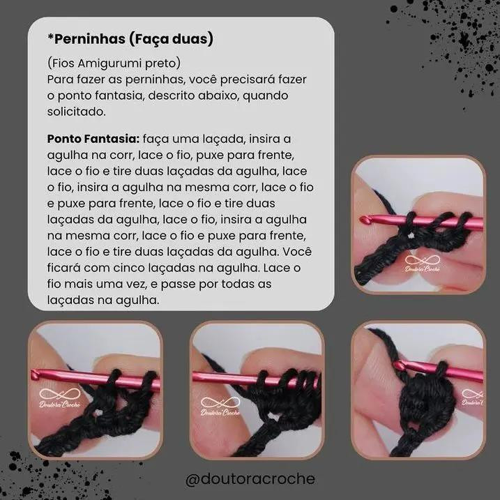 Tutorial Móc Len Búp bê Mini Wandinha (Wednesday) - Receita Gratuita