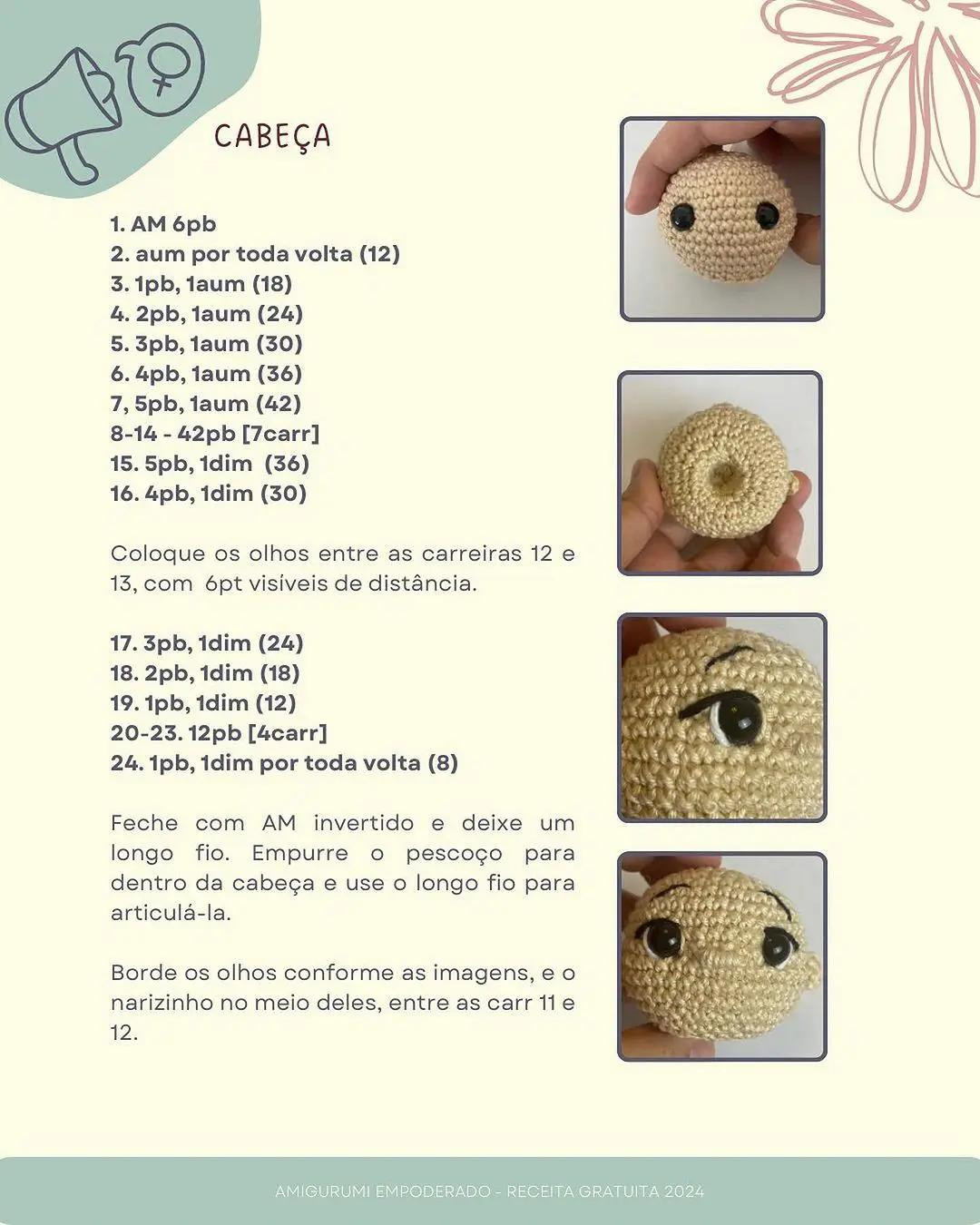 Tutorial Móc Len Búp bê Mulan Disney - Amigurumi Empoderado