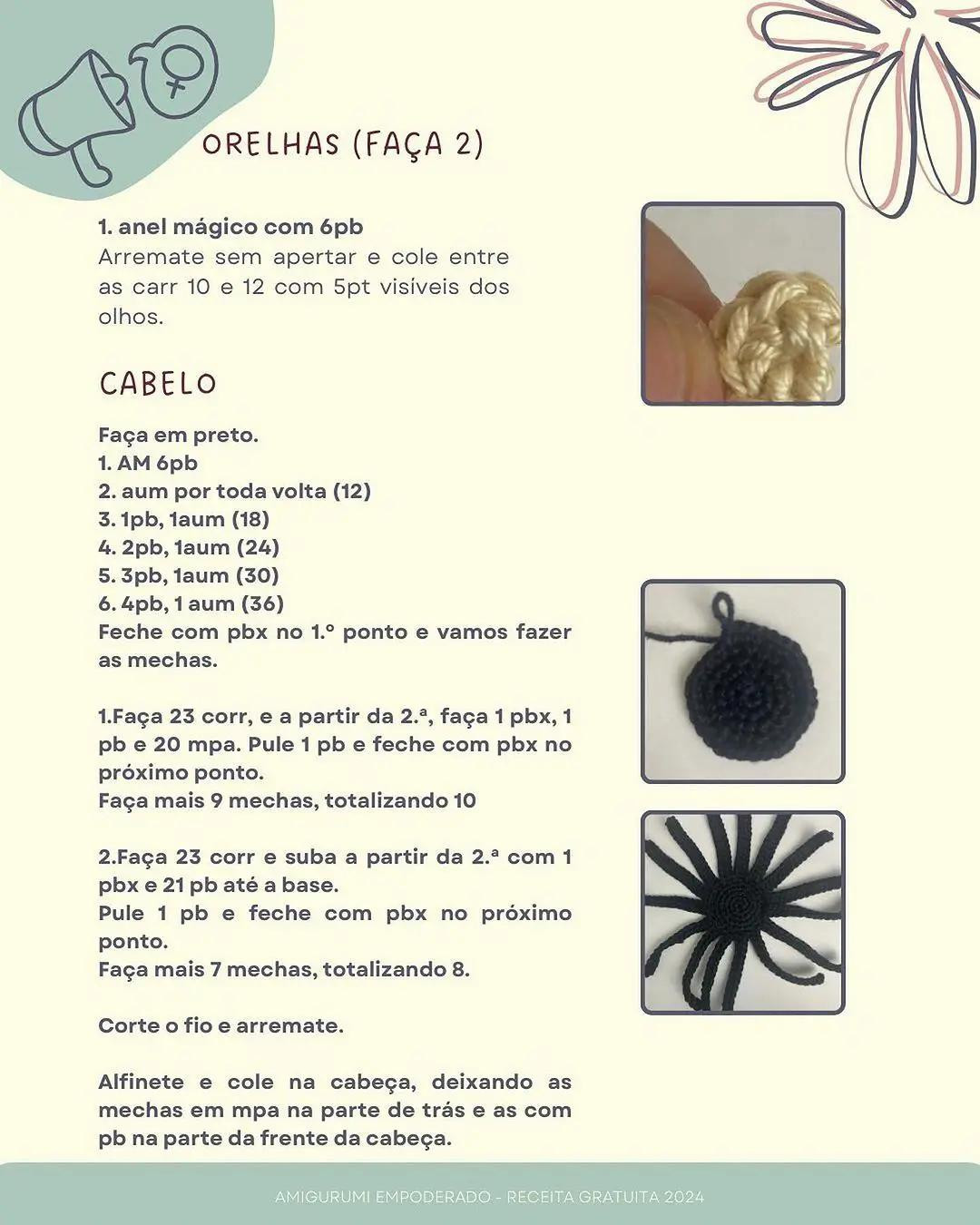 Tutorial Móc Len Búp bê Mulan Disney - Amigurumi Empoderado