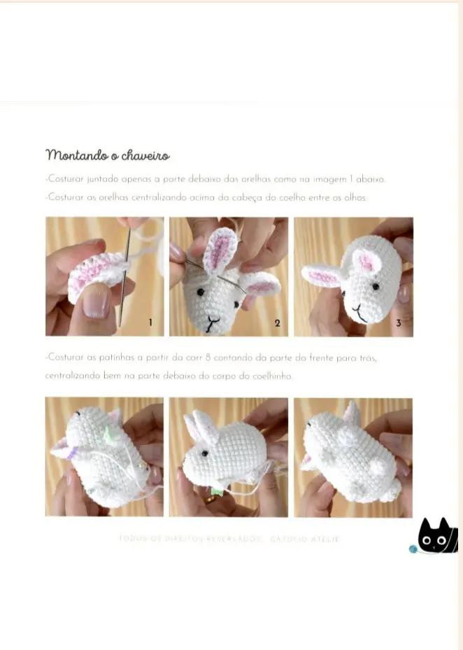 Tutorial Móc Len Búp bê Thỏ Chìa Khói Trắng và Cà Rốt