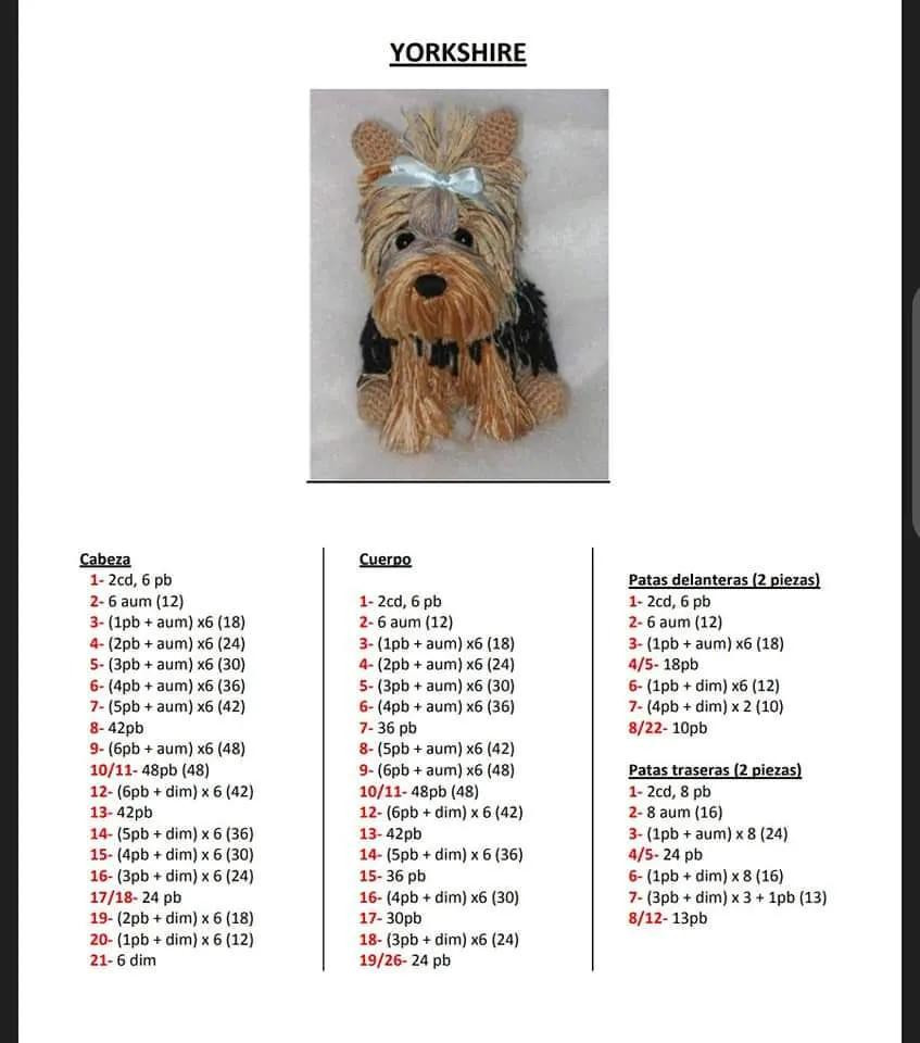 Tutorial Móc Len Chó Yorkshire - Chart Chi Tiết