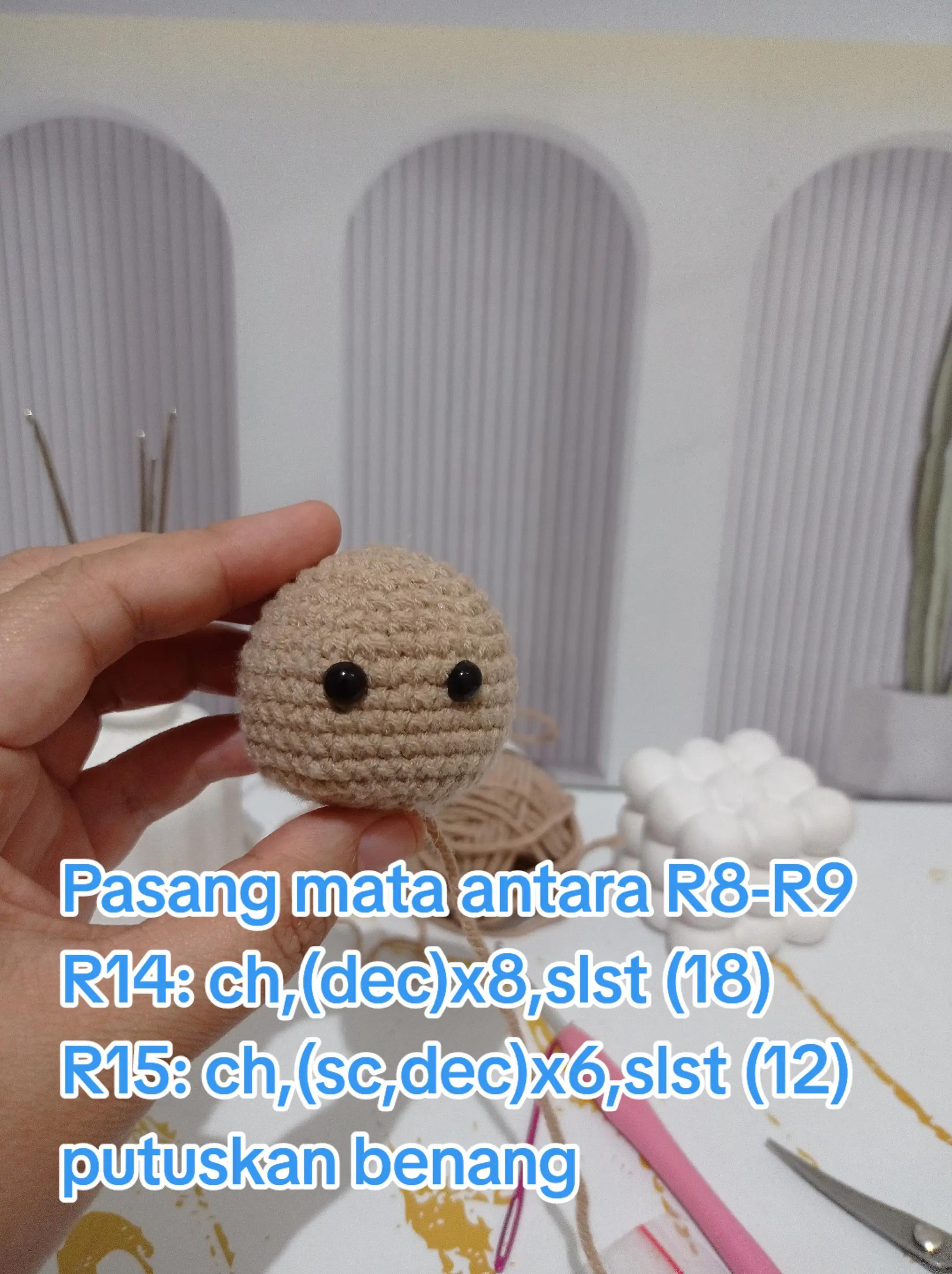 Tutorial Móc Len Đầu Con Mèo Nâu Cute Đơn Giản