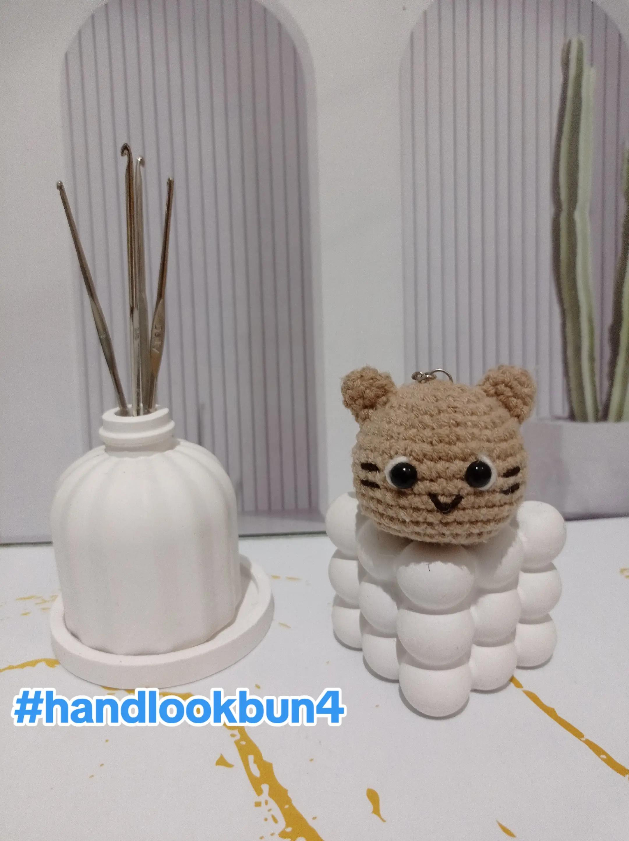 Tutorial Móc Len Đầu Con Mèo Nâu Cute Đơn Giản