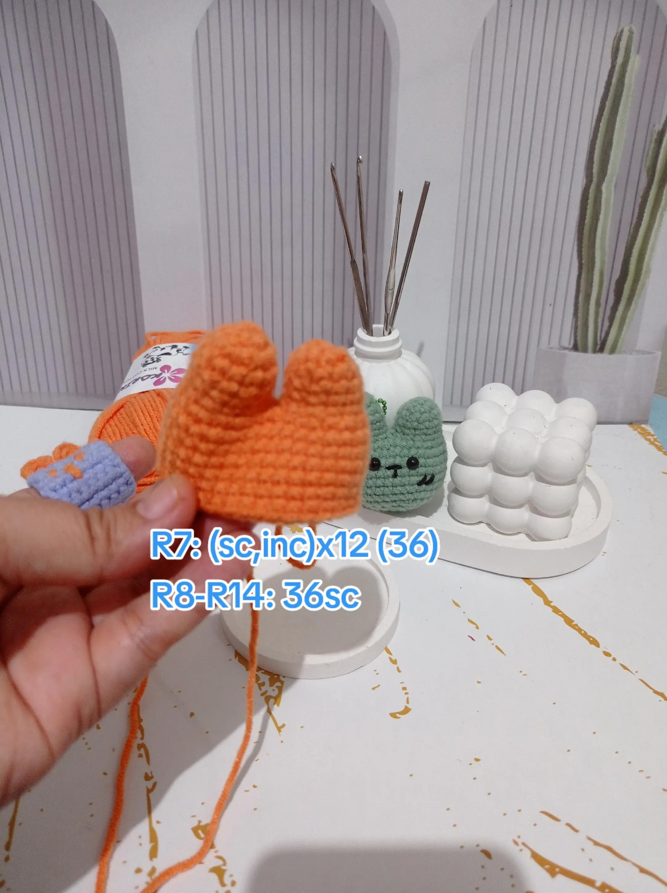 Tutorial Móc Len Đầu Thỏ Cam Dễ Thương Dành Cho Người Mới