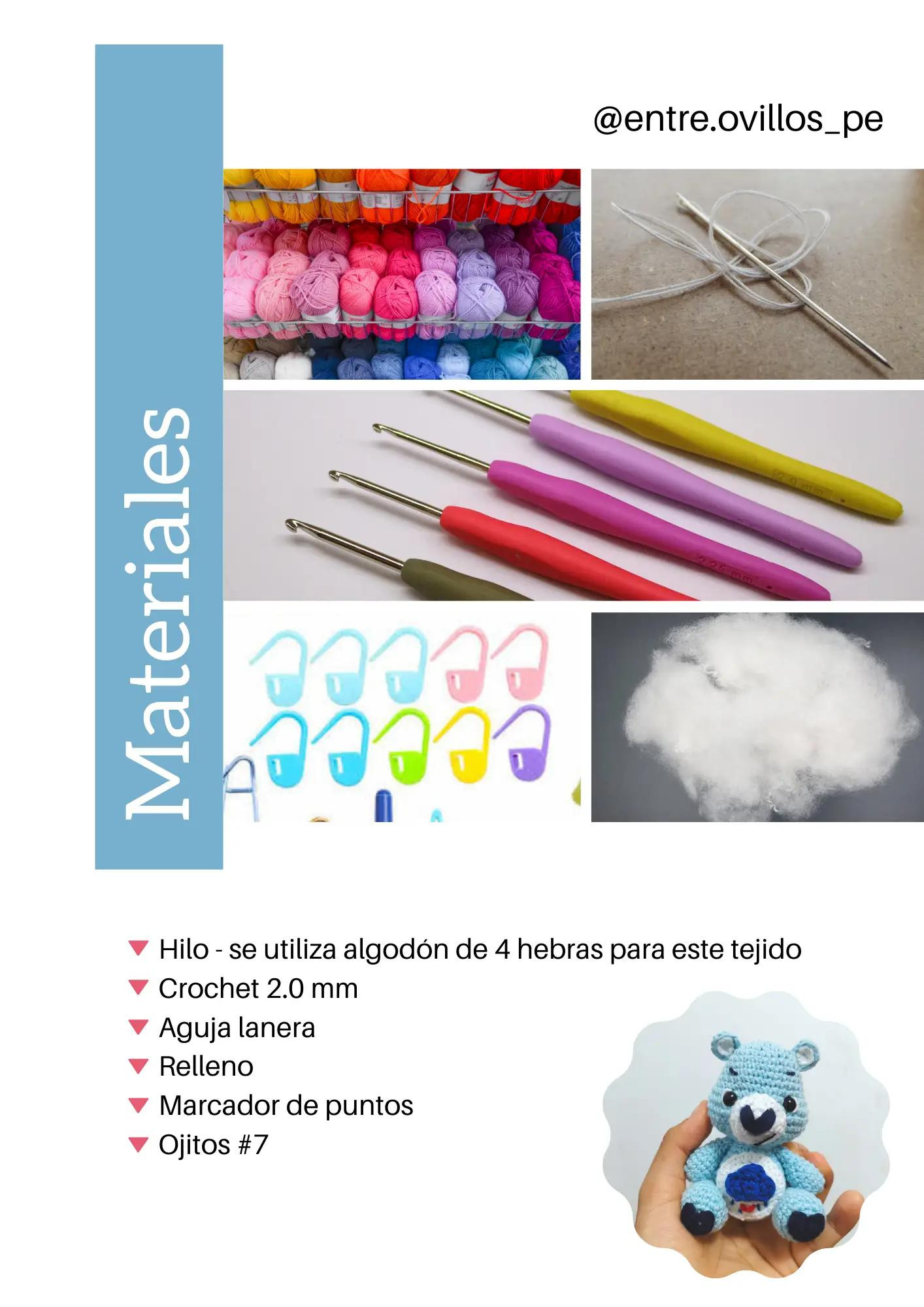 Tutorial Móc Len Gấu Osito Cariñosito Màu Xanh