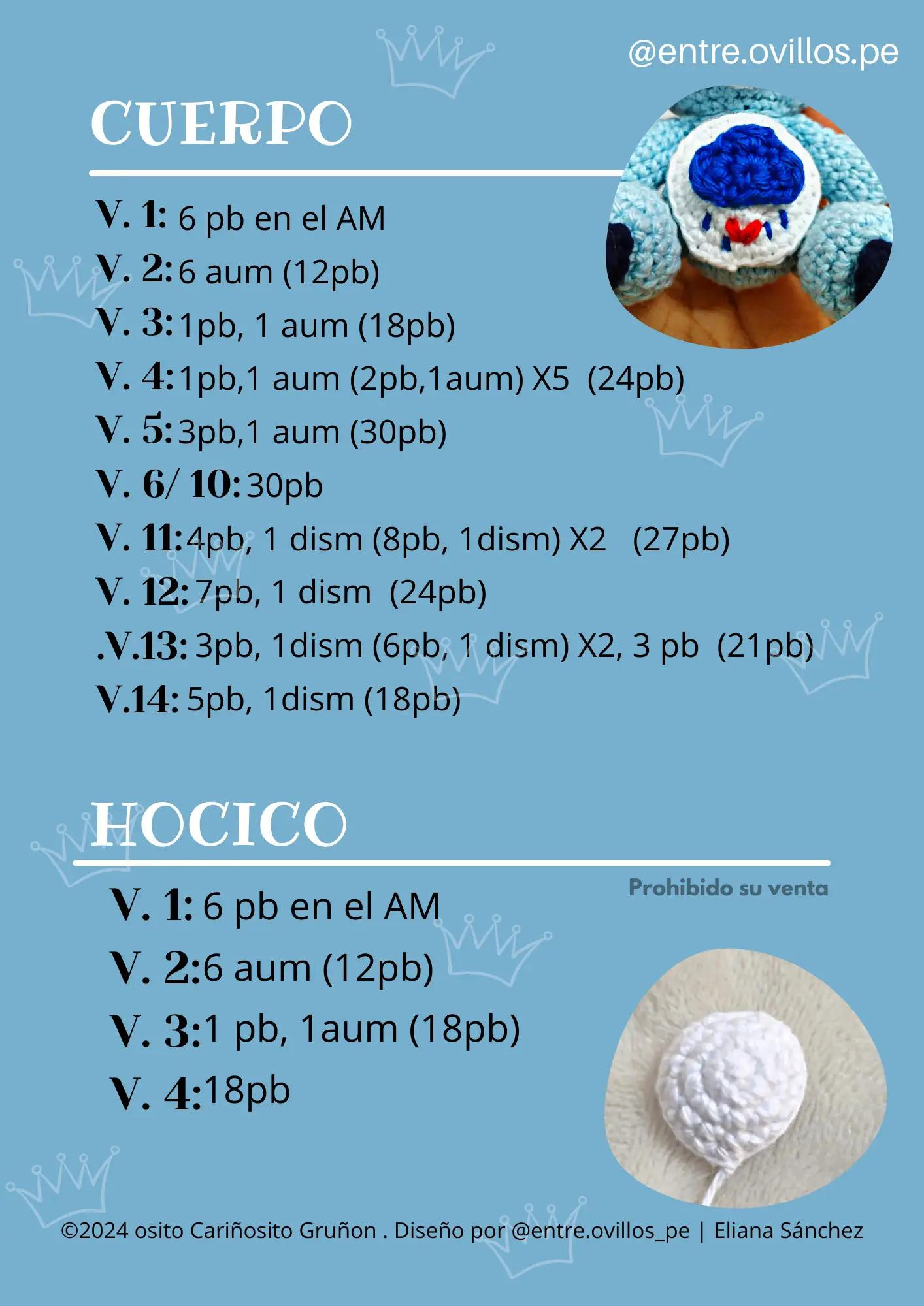 Tutorial Móc Len Gấu Osito Cariñosito Màu Xanh