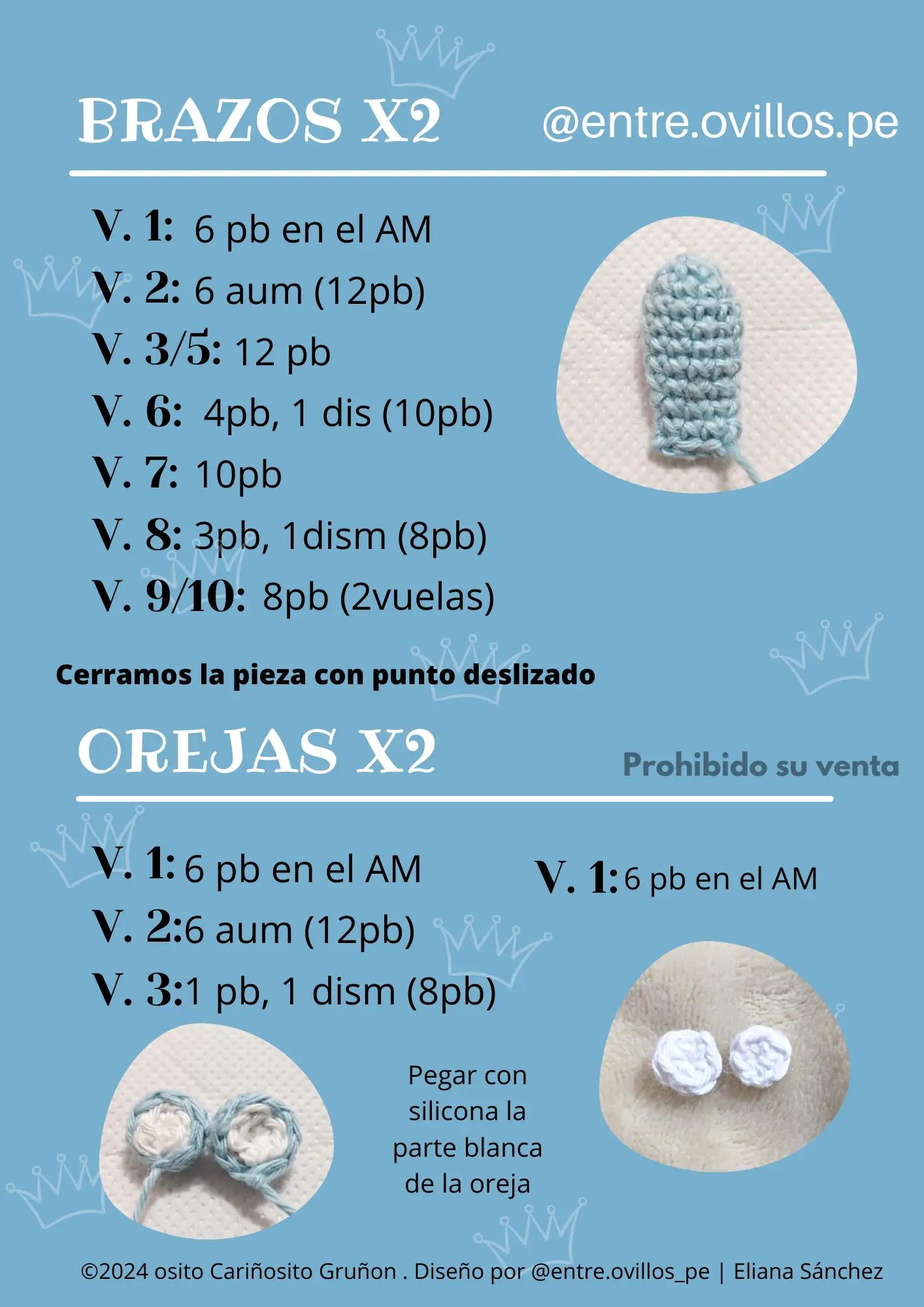 Tutorial Móc Len Gấu Osito Cariñosito Màu Xanh