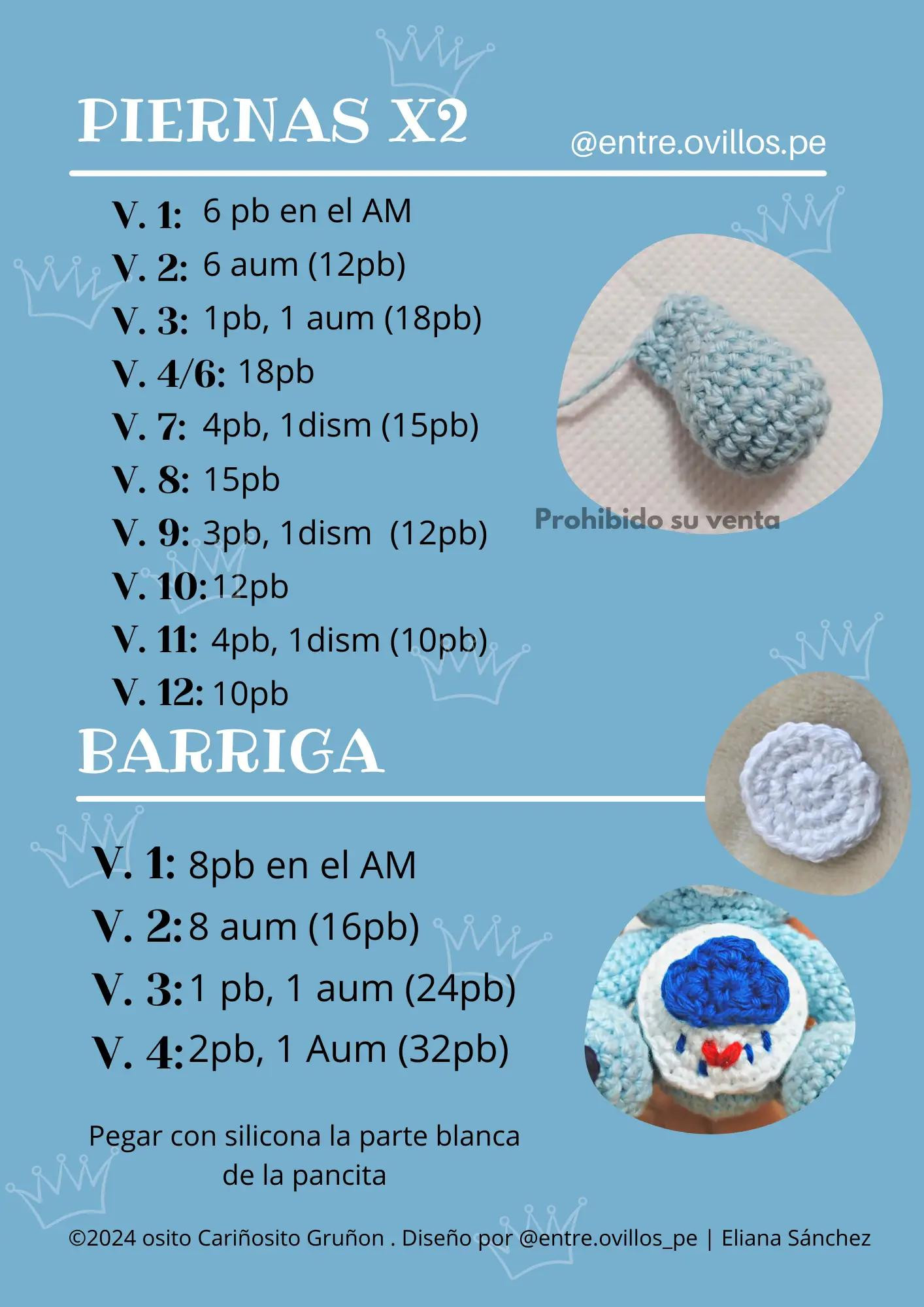 Tutorial Móc Len Gấu Osito Cariñosito Màu Xanh