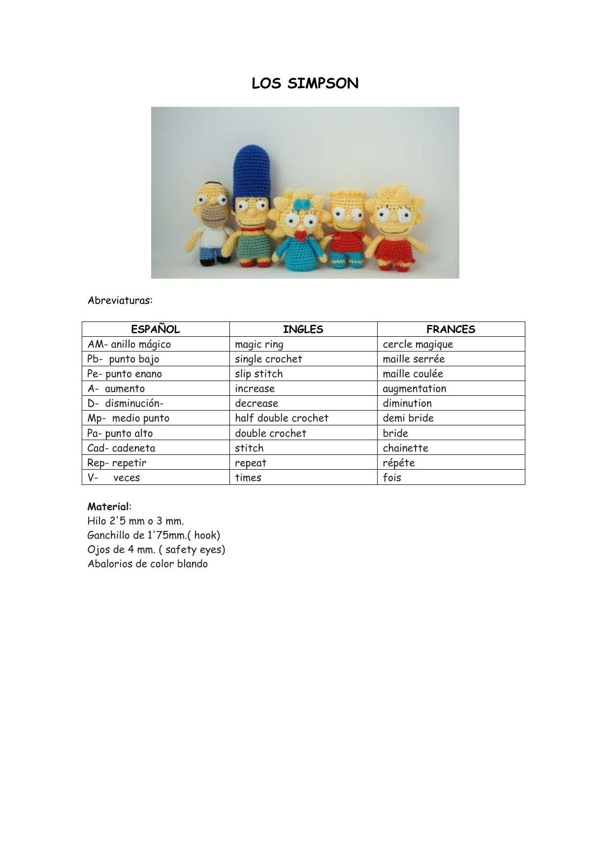 Tutorial Móc Len Gia Đình Simpson: Maggie, Homer, Marge, Bart và Lisa - Hướng Dẫn Chi Tiết