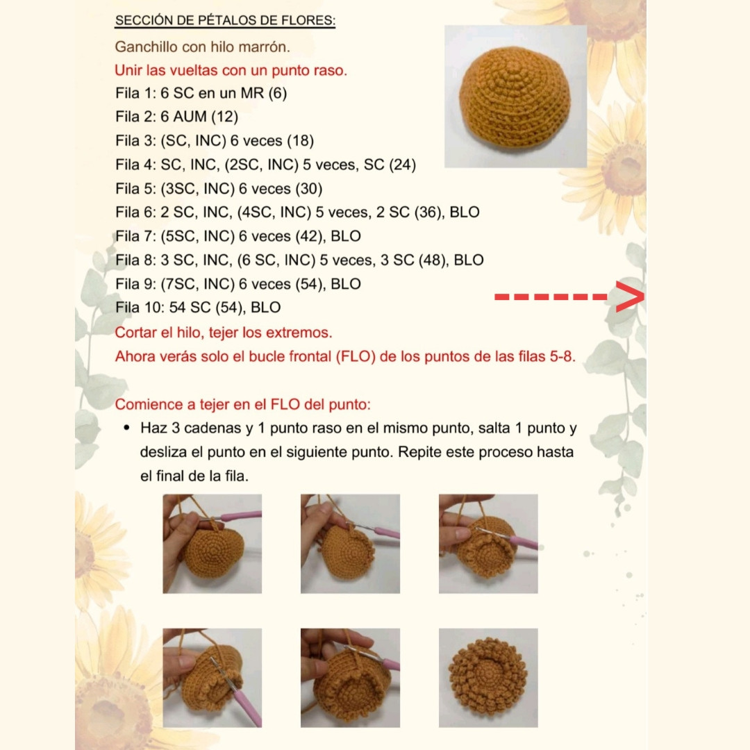 Tutorial Móc Len Hoa Hướng Dương Chi Tiết