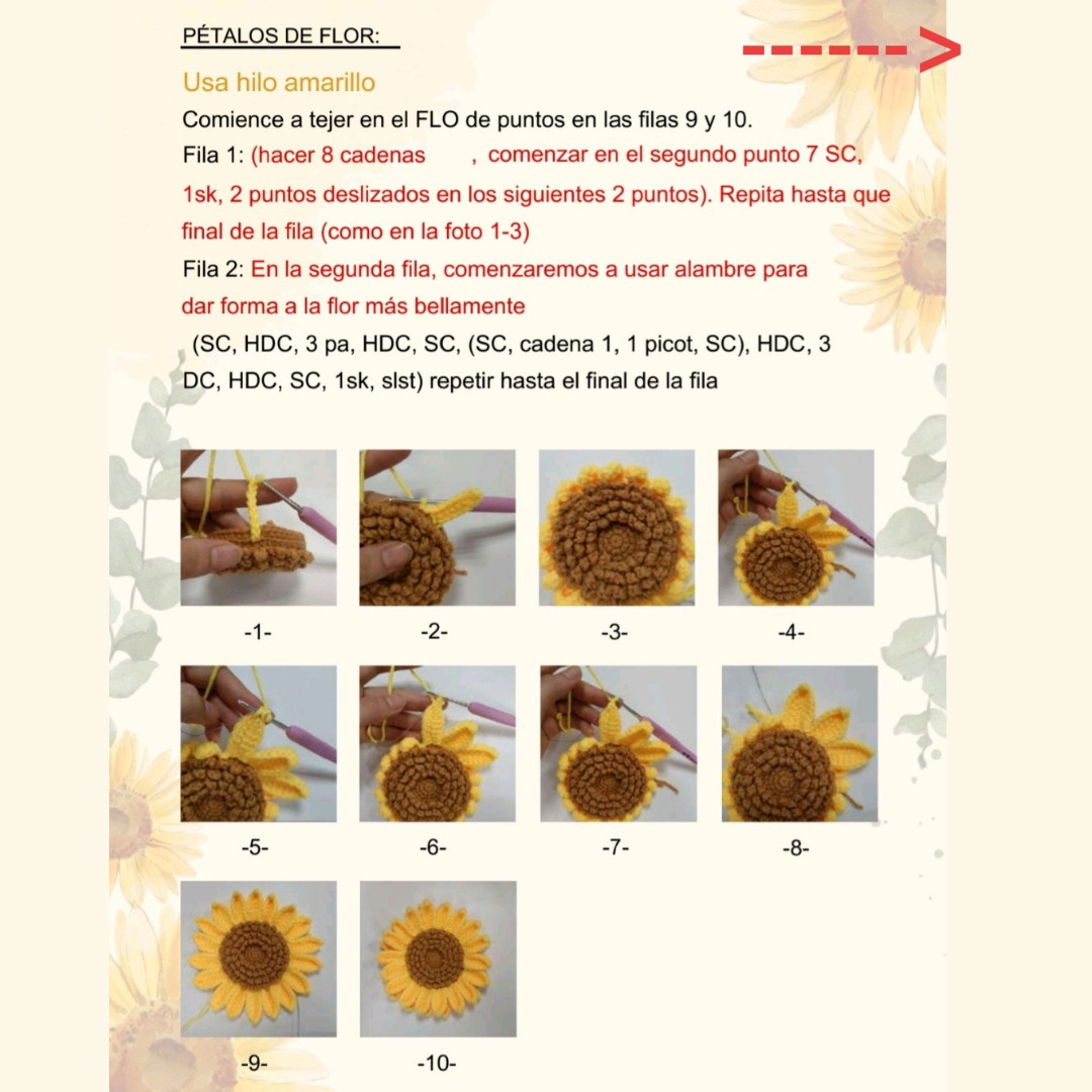 Tutorial Móc Len Hoa Hướng Dương Chi Tiết