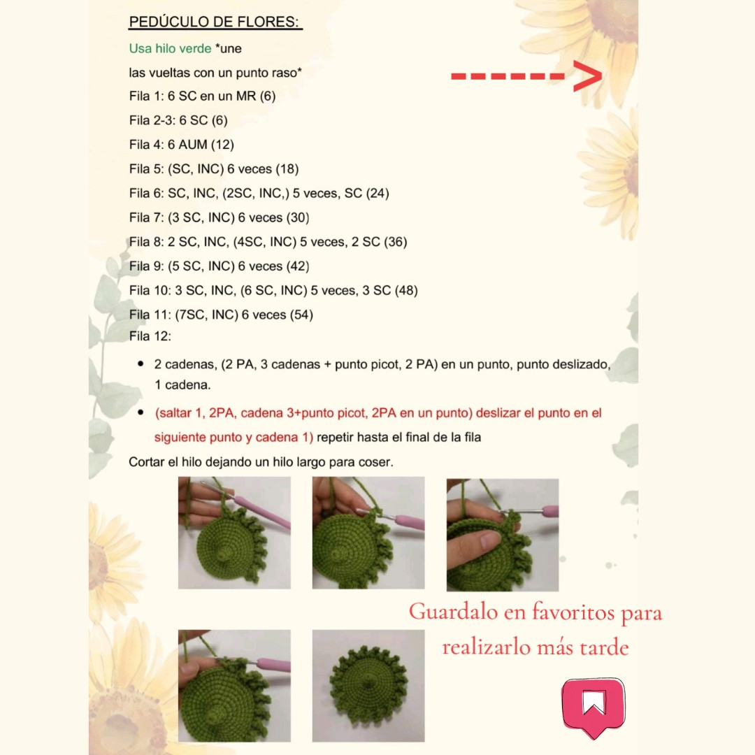 Tutorial Móc Len Hoa Hướng Dương Chi Tiết