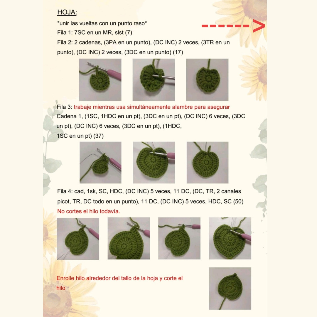 Tutorial Móc Len Hoa Hướng Dương Chi Tiết