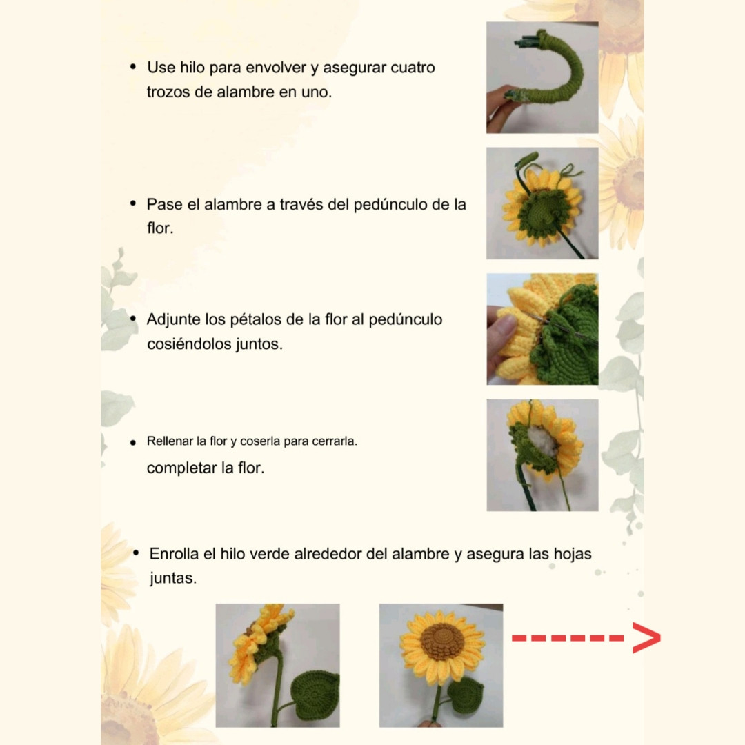 Tutorial Móc Len Hoa Hướng Dương Chi Tiết