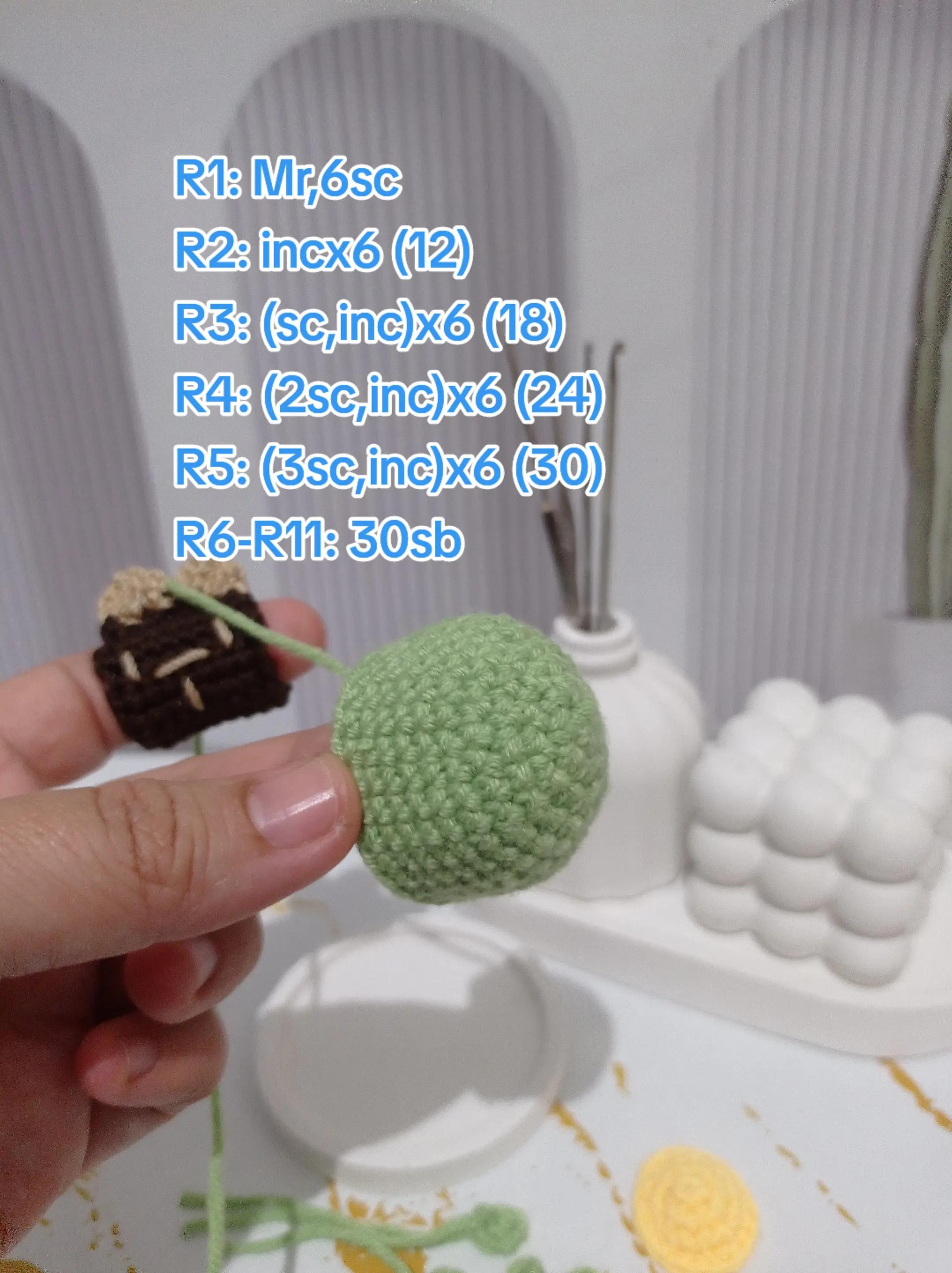 Tutorial Móc Len Katak Xanh Nhỏ Gọn (Froggy Amigurumi)