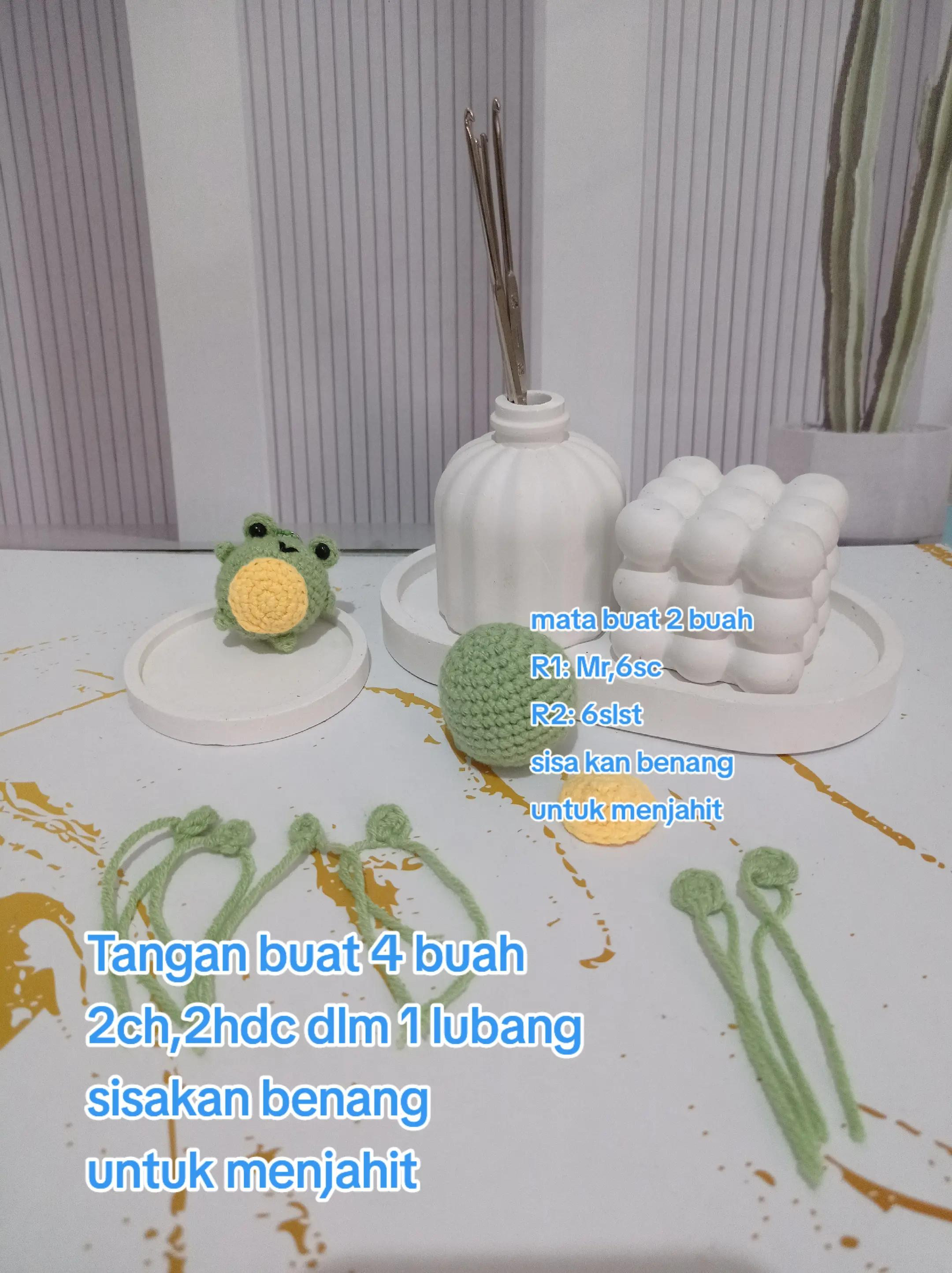 Tutorial Móc Len Katak Xanh Nhỏ Gọn (Froggy Amigurumi)