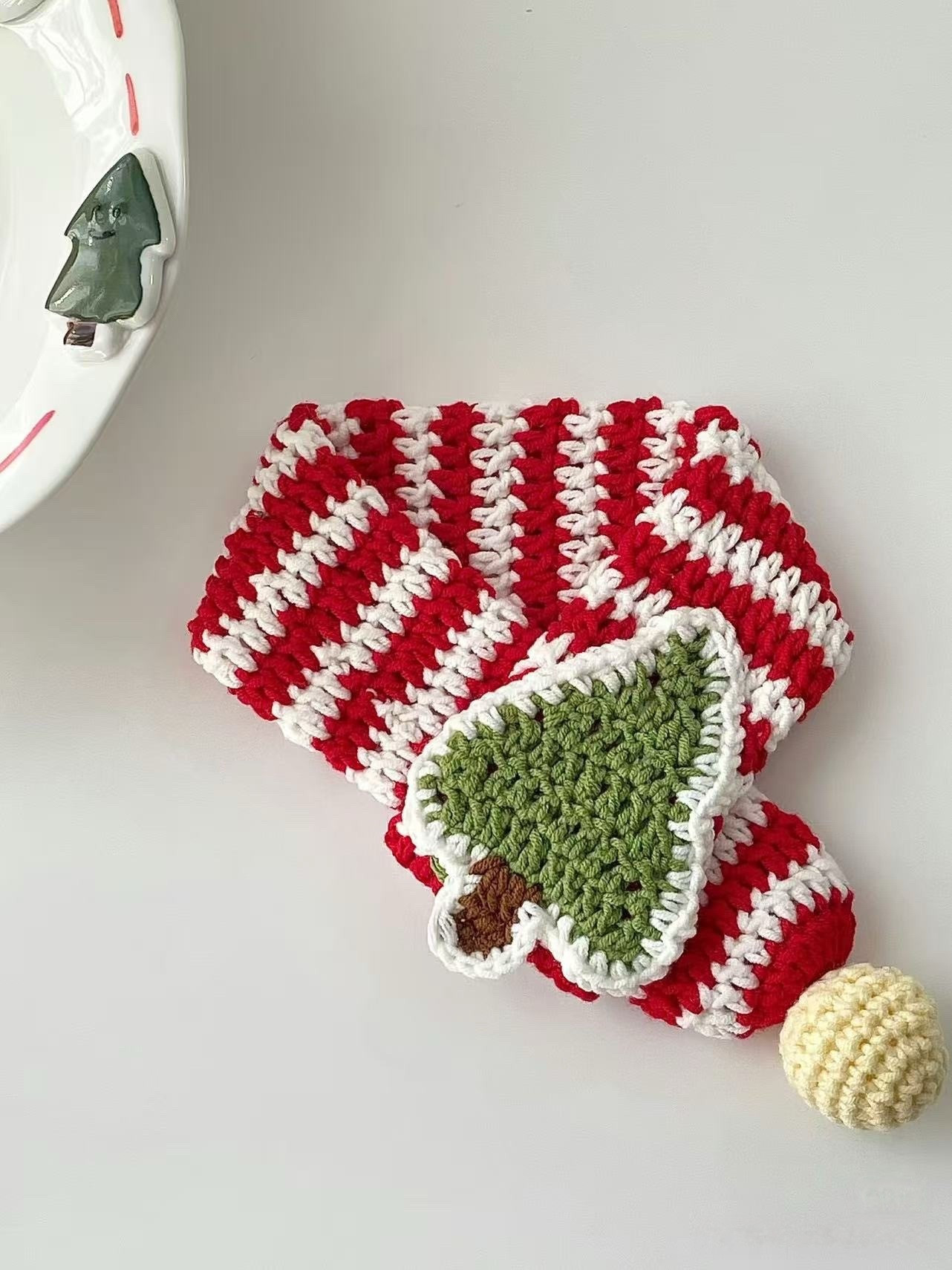 Tutorial Móc Len Khăn Cho Mèo Chủ Đề Giáng Sinh