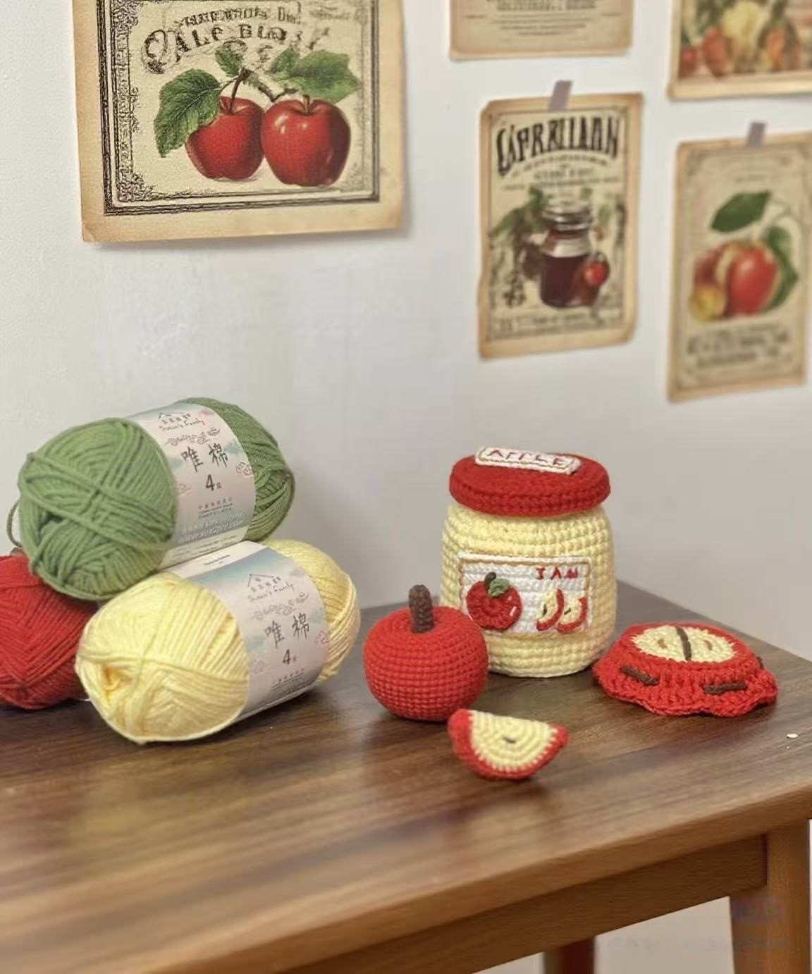 Tutorial Móc Len Lata Mứt Táo - Apple Jam Jar Crochet Pattern