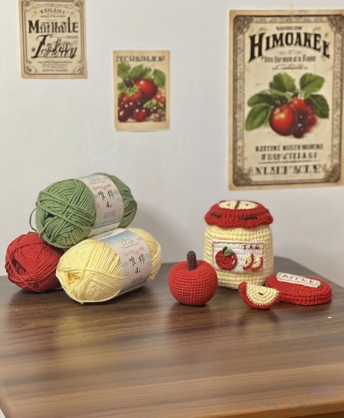 Tutorial Móc Len Lata Mứt Táo - Apple Jam Jar Crochet Pattern