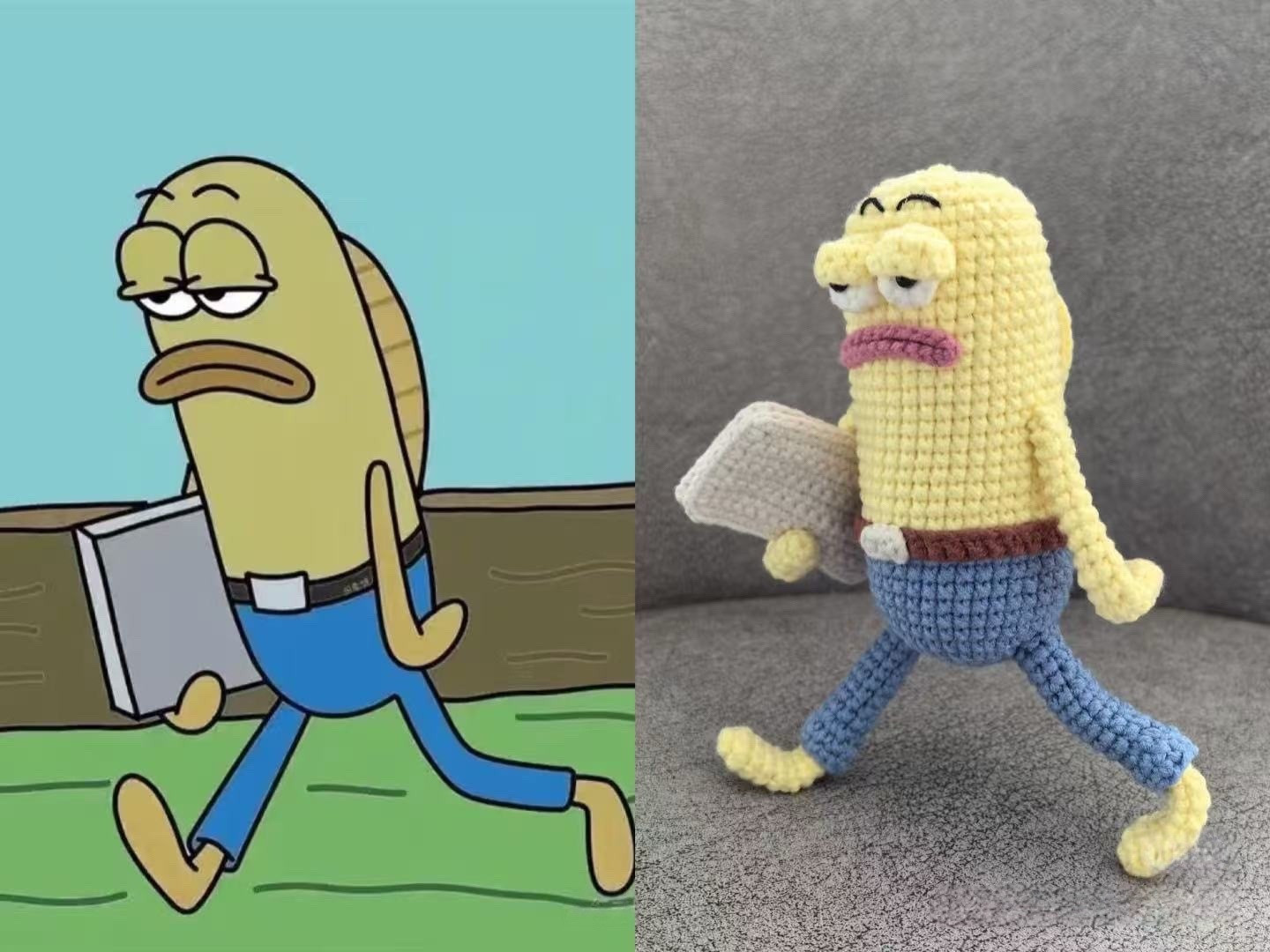 Tutorial Móc Len Nhân Vật Peixe com Cara de Escritório