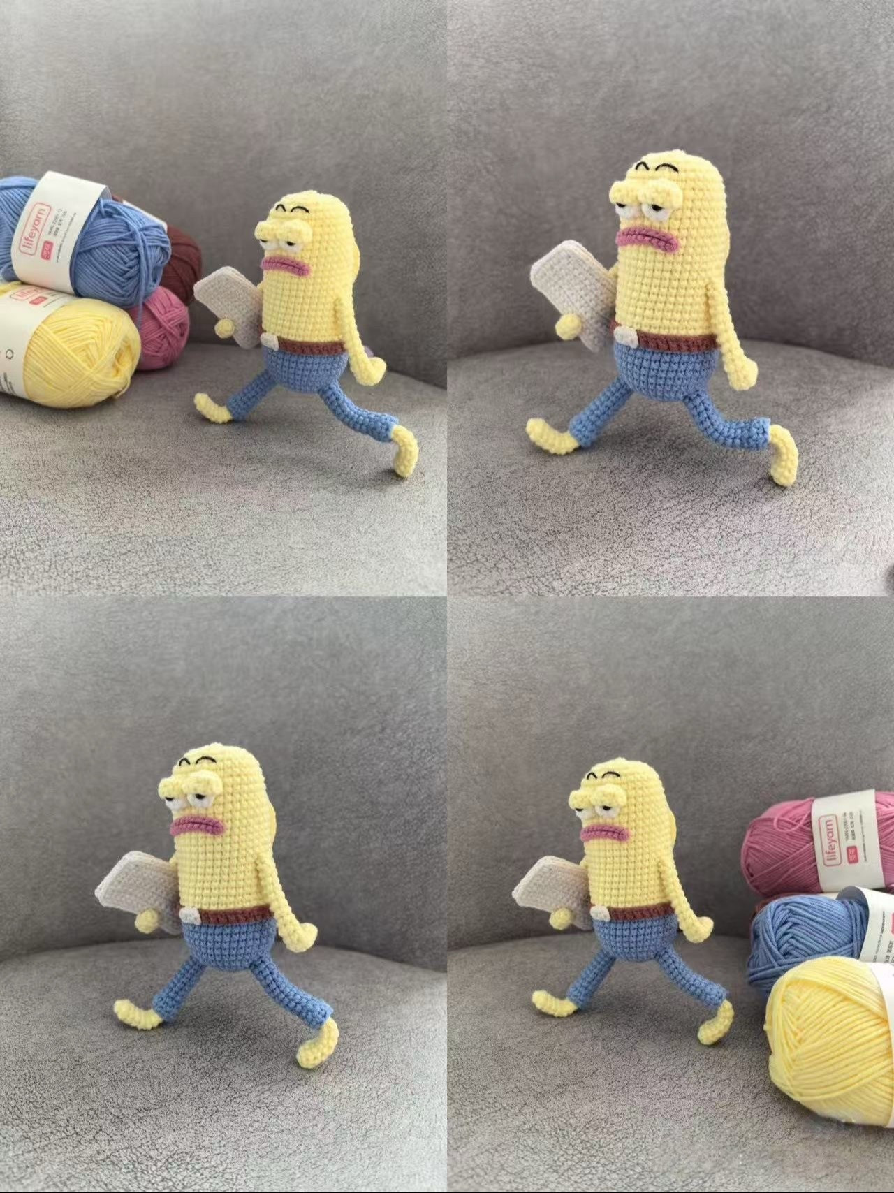 Tutorial Móc Len Nhân Vật Peixe com Cara de Escritório