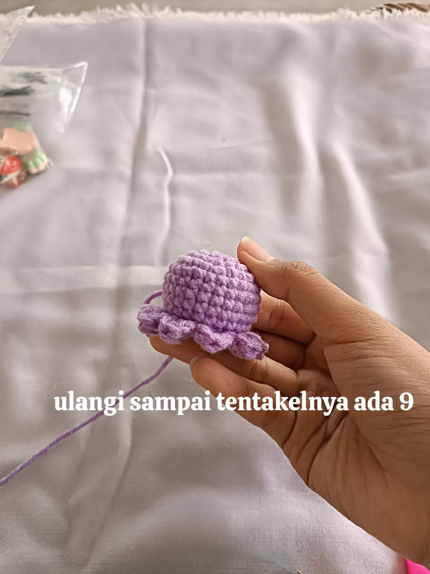 Tutorial Móc Len Octopus Mini Tím Cam Dễ Thương