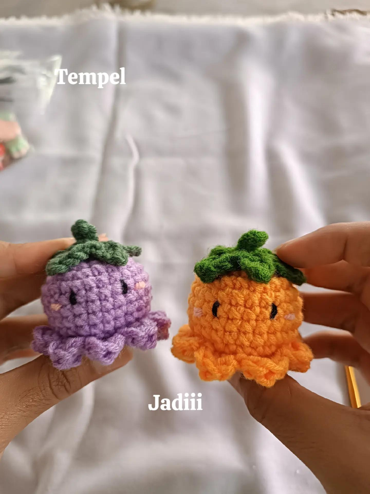 Tutorial Móc Len Octopus Mini Tím Cam Dễ Thương