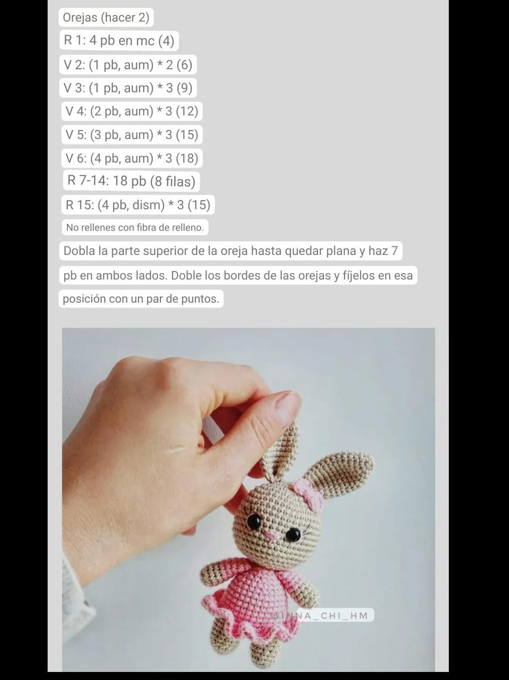 Tutorial Móc Len Thỏ Bé Gái Mặc Váy Hồng