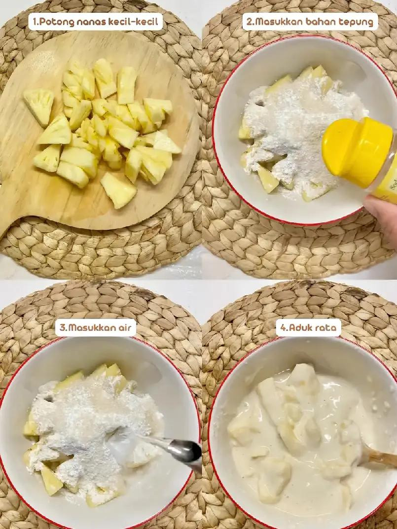 Tutorial Nanas Goreng Super Crunchy: Cách làm món ăn vặt chiên giòn tan, ngọt ngào từ dứa và bột