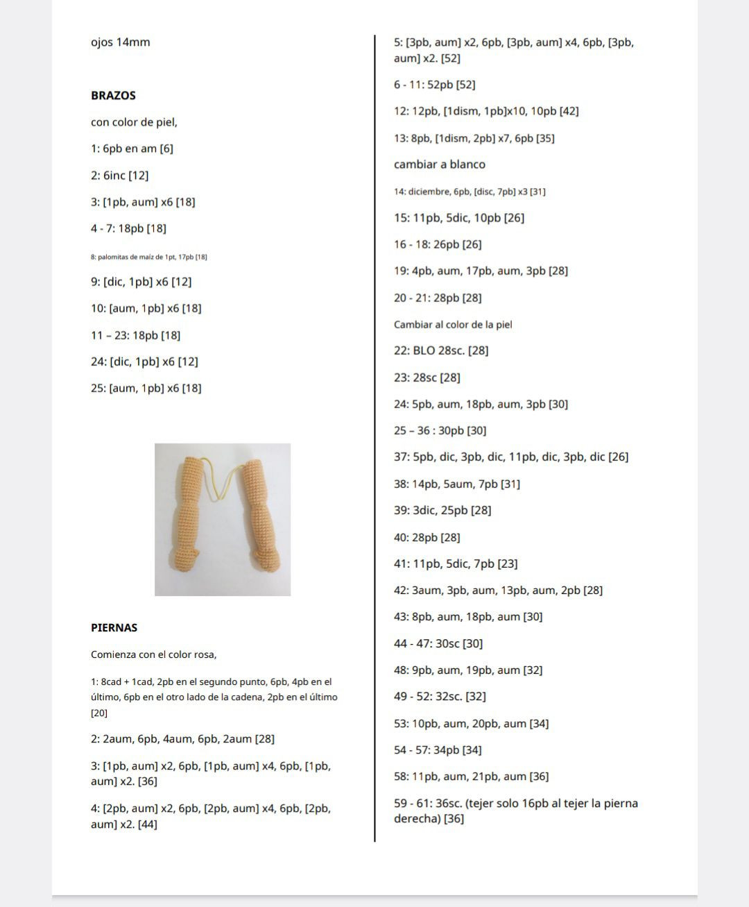 Tutorial para hacer muñeca amigurumi con vestido rosa y pelo rubio