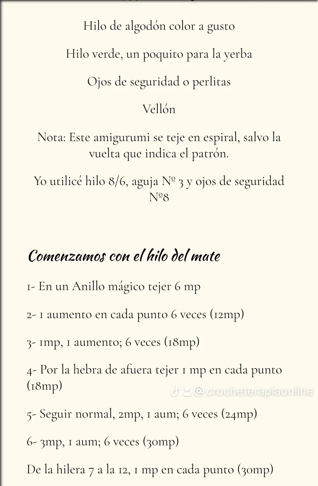 Tutorial paso a paso para tejer amigurumi Mate Argentino con bandera y bombilla de madera