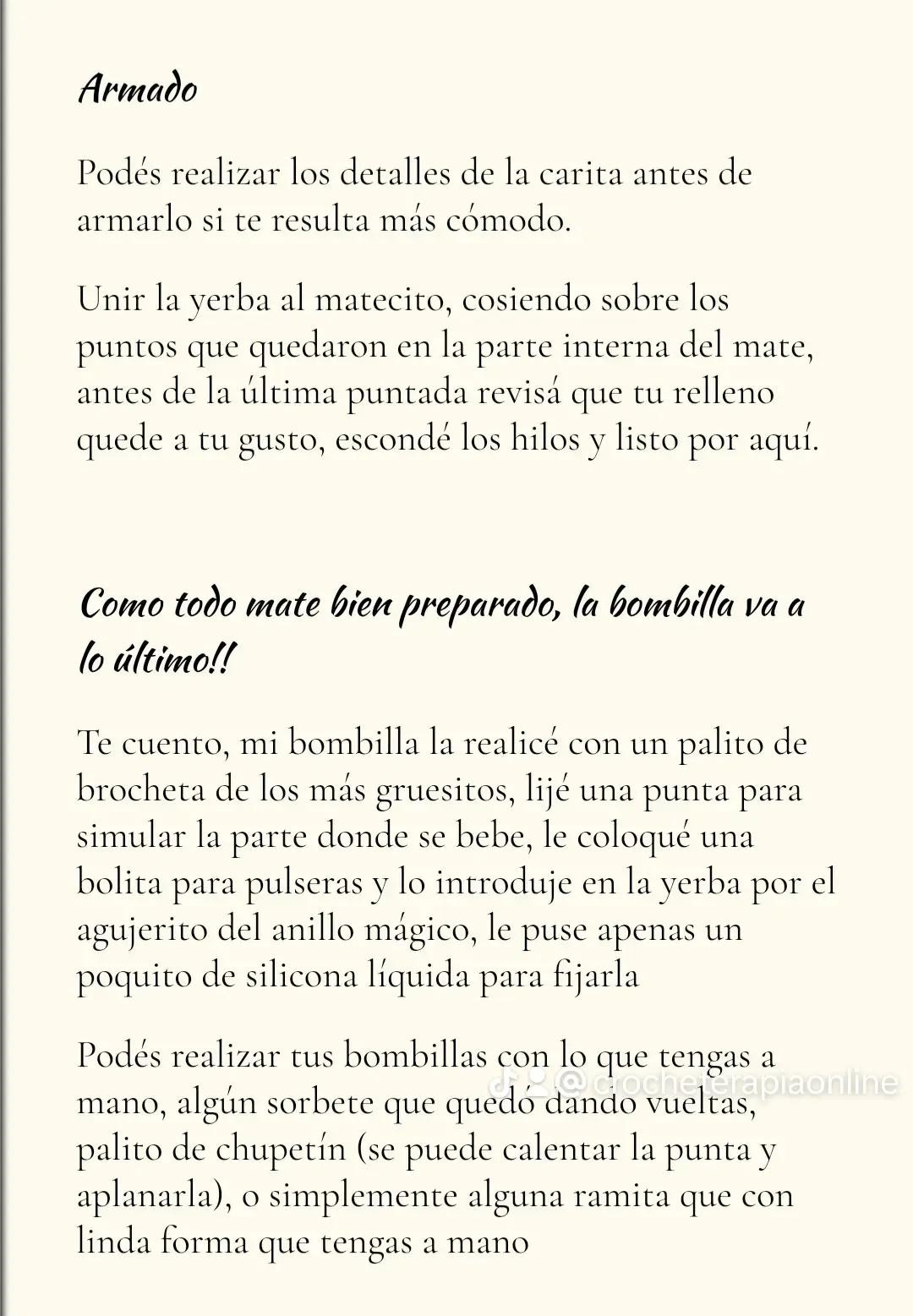 Tutorial paso a paso para tejer amigurumi Mate Argentino con bandera y bombilla de madera