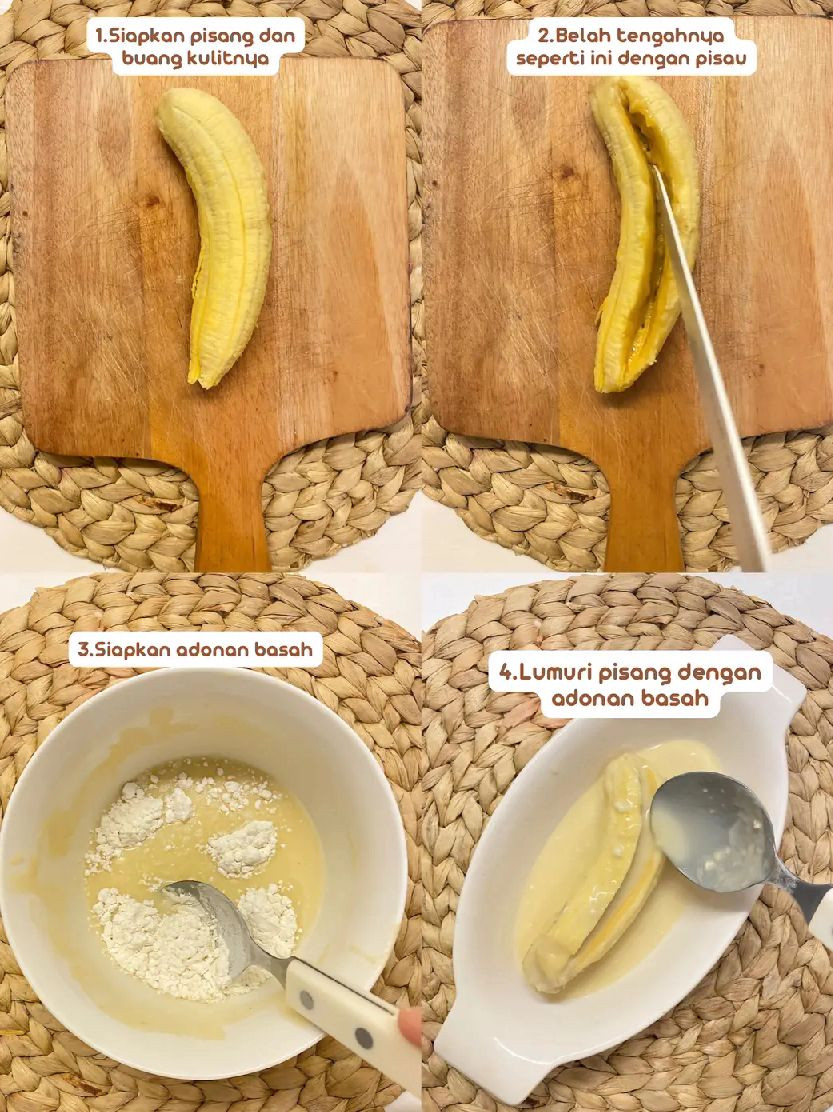 Tutorial Pisang Belah Crispy: Cách làm chuối chiên giòn nhân đậu phộng và phô mai