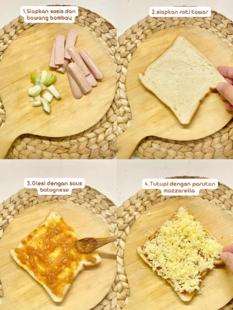 Tutorial Pizza Roti Tawar Sosis Bawang Super Melting