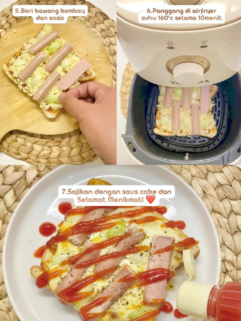 Tutorial Pizza Roti Tawar Sosis Bawang Super Melting