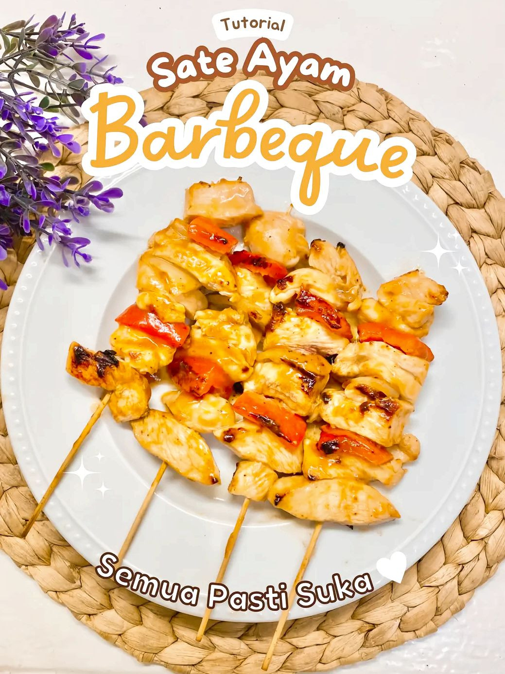 Tutorial Sate Ayam Barbeque: Cách làm xiên thịt gà nướng sốt BBQ ngon tuyệt với ớt chuông và hành tây