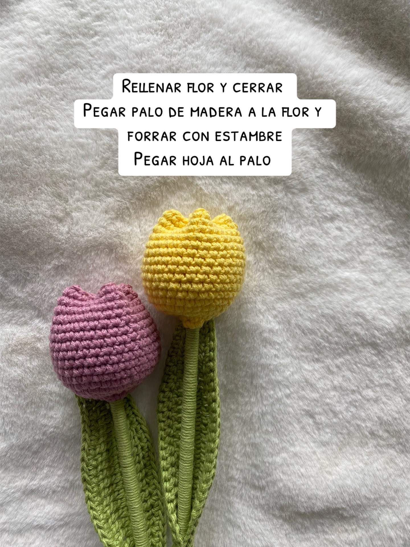 Tutorial Tulipanes Tejidos para Principiantes - Patron de Crochet Fácil y Bonito