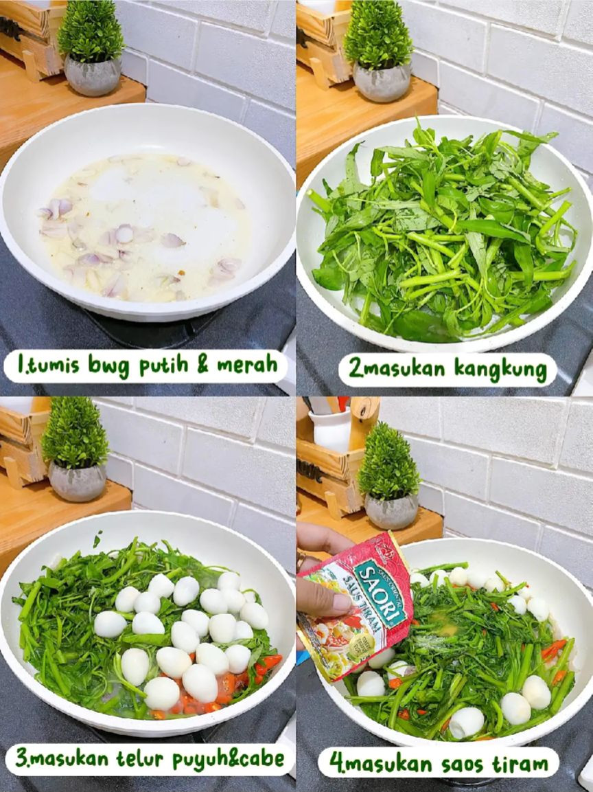 Tutorial Tumis Kangkung Telur Puyuh: Cách nấu rau muống xào trứng cút đơn giản, ngon miệng