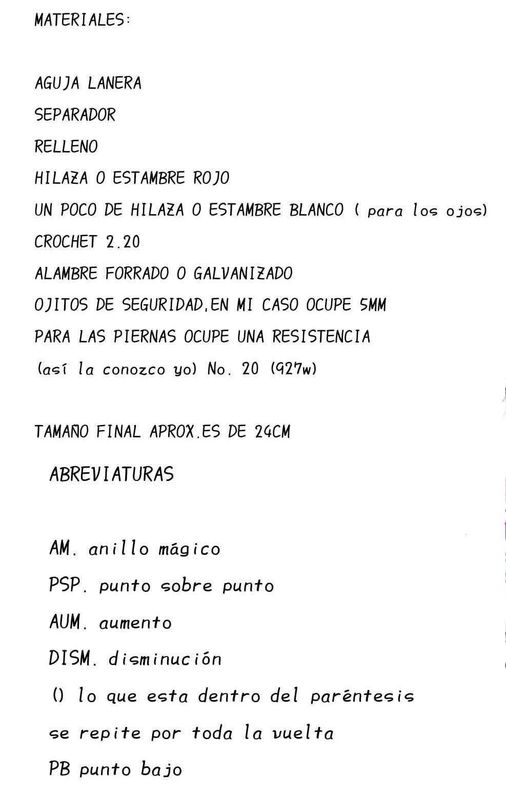 Tutoriales de amigurumi: conejo rojo con patas largas