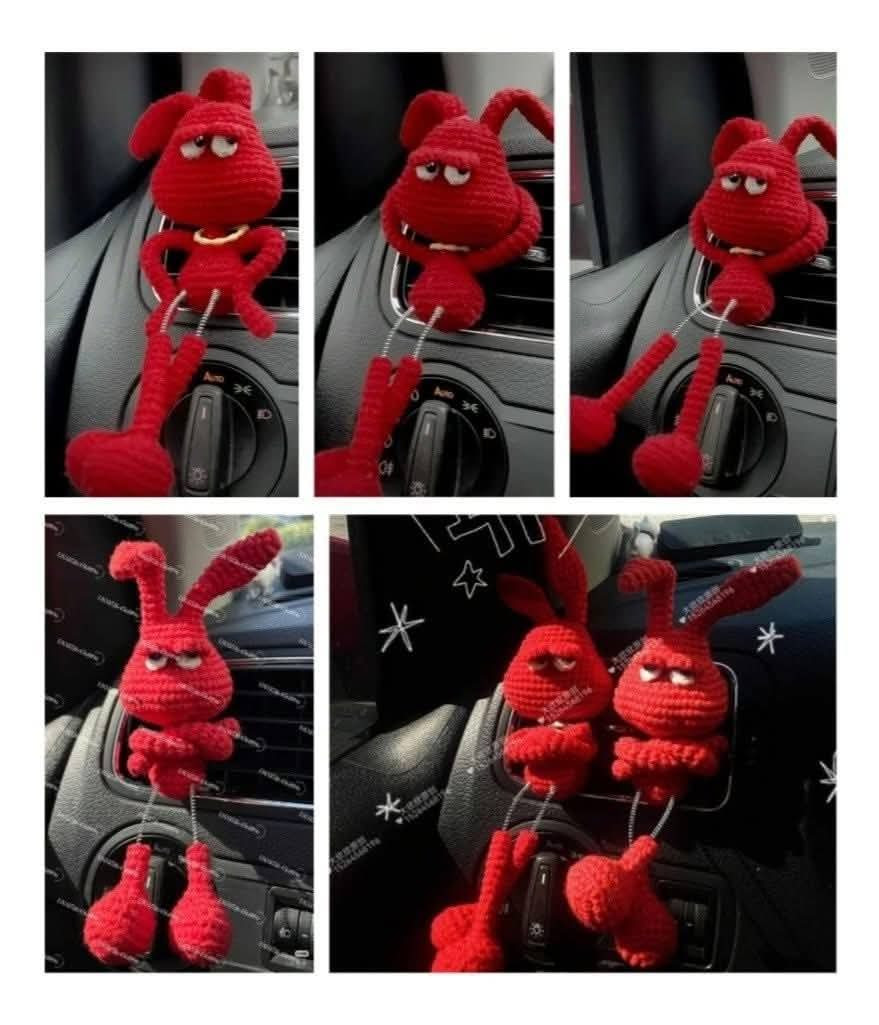 Tutoriales de amigurumi: conejo rojo con patas largas