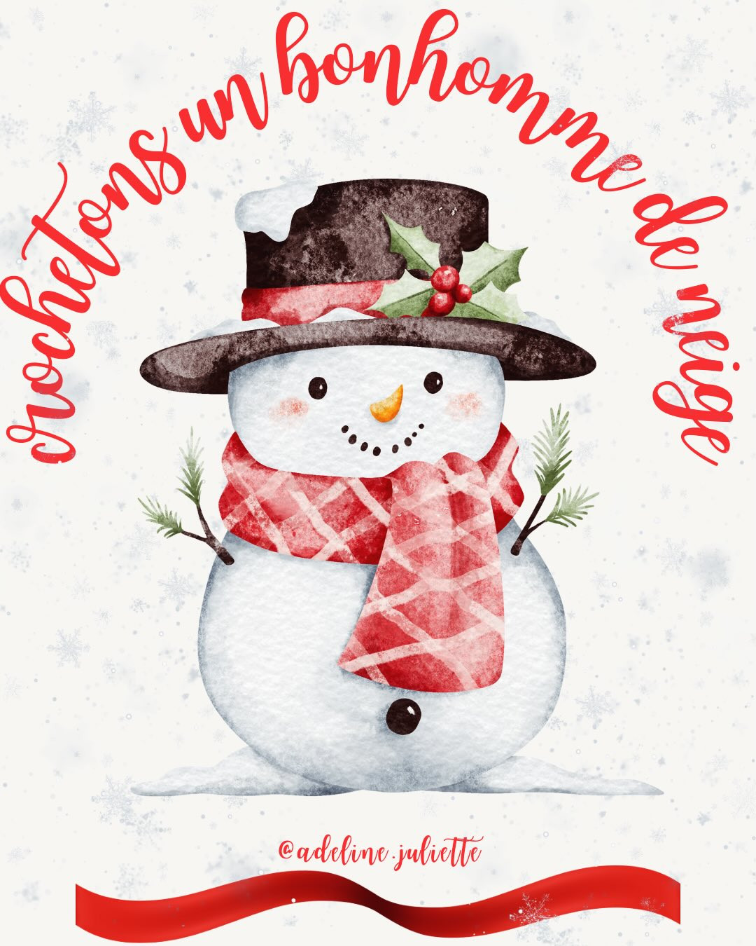 Tutoriel Crochet Bonhomme de Neige Amigurumi Noël avec Bannière JOYEUX