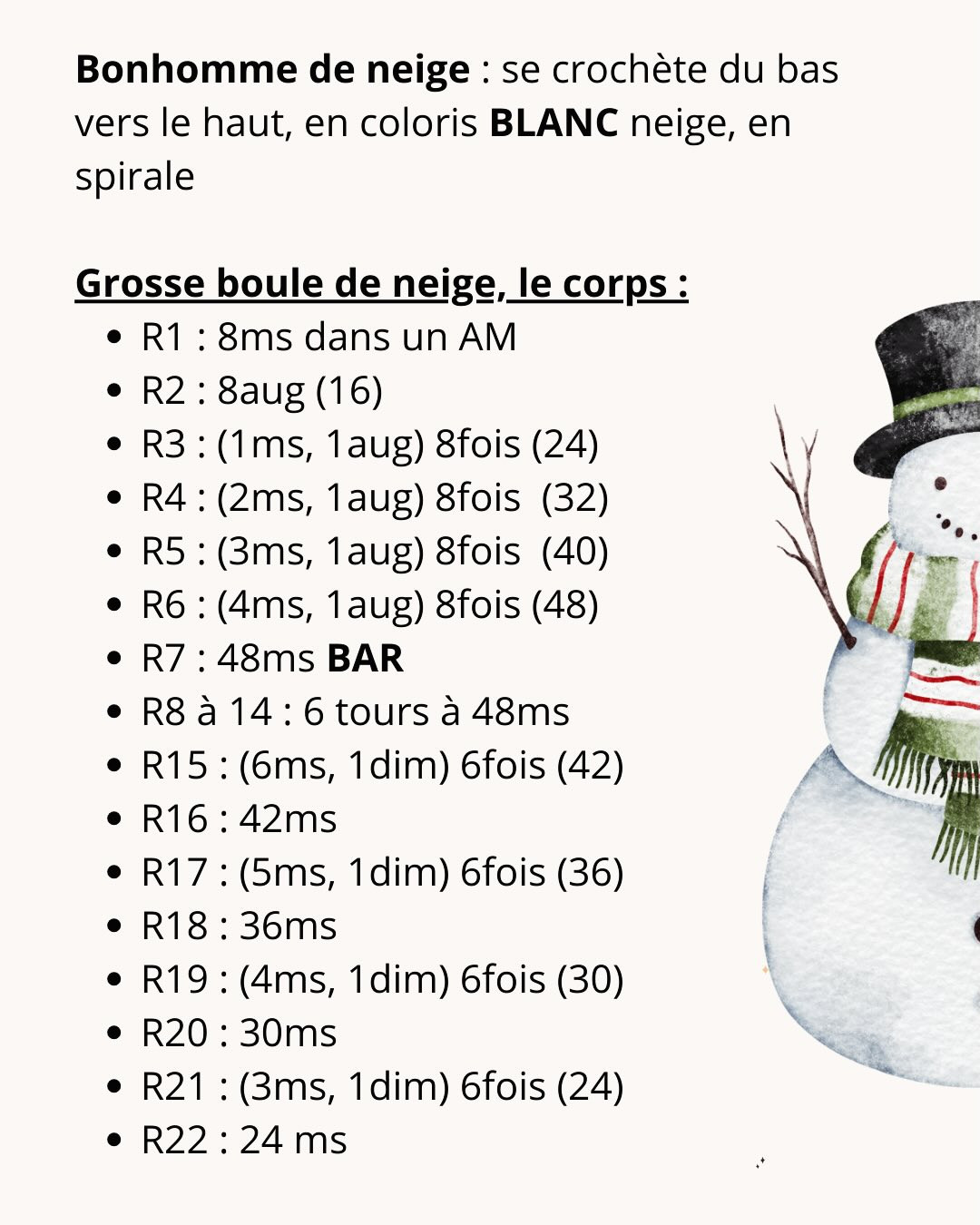 Tutoriel Crochet Bonhomme de Neige Amigurumi Noël avec Bannière JOYEUX