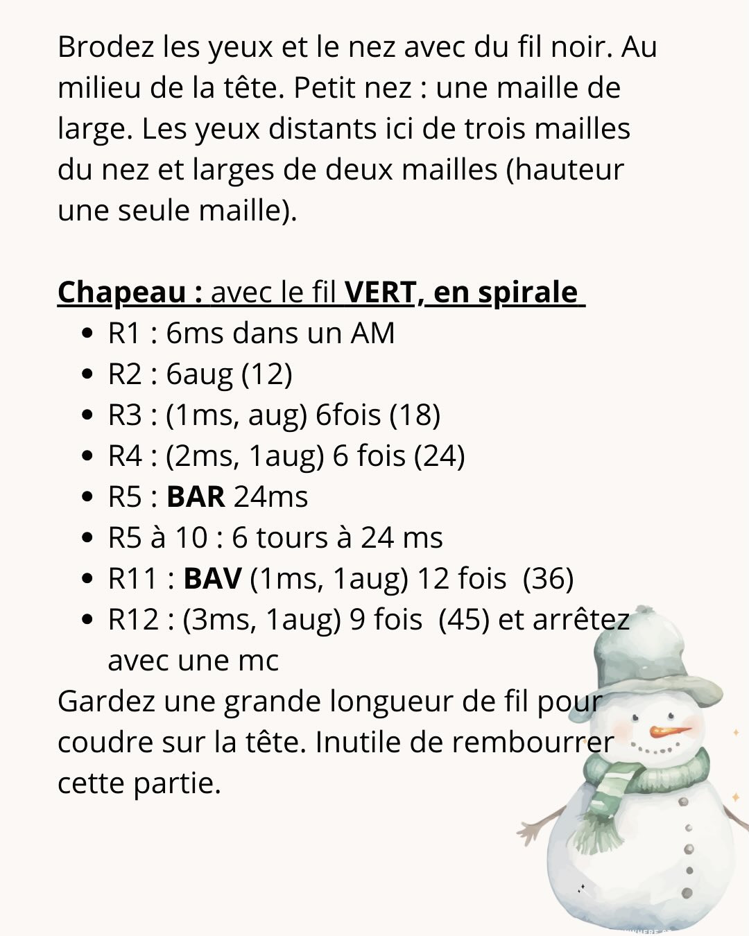 Tutoriel Crochet Bonhomme de Neige Amigurumi Noël avec Bannière JOYEUX