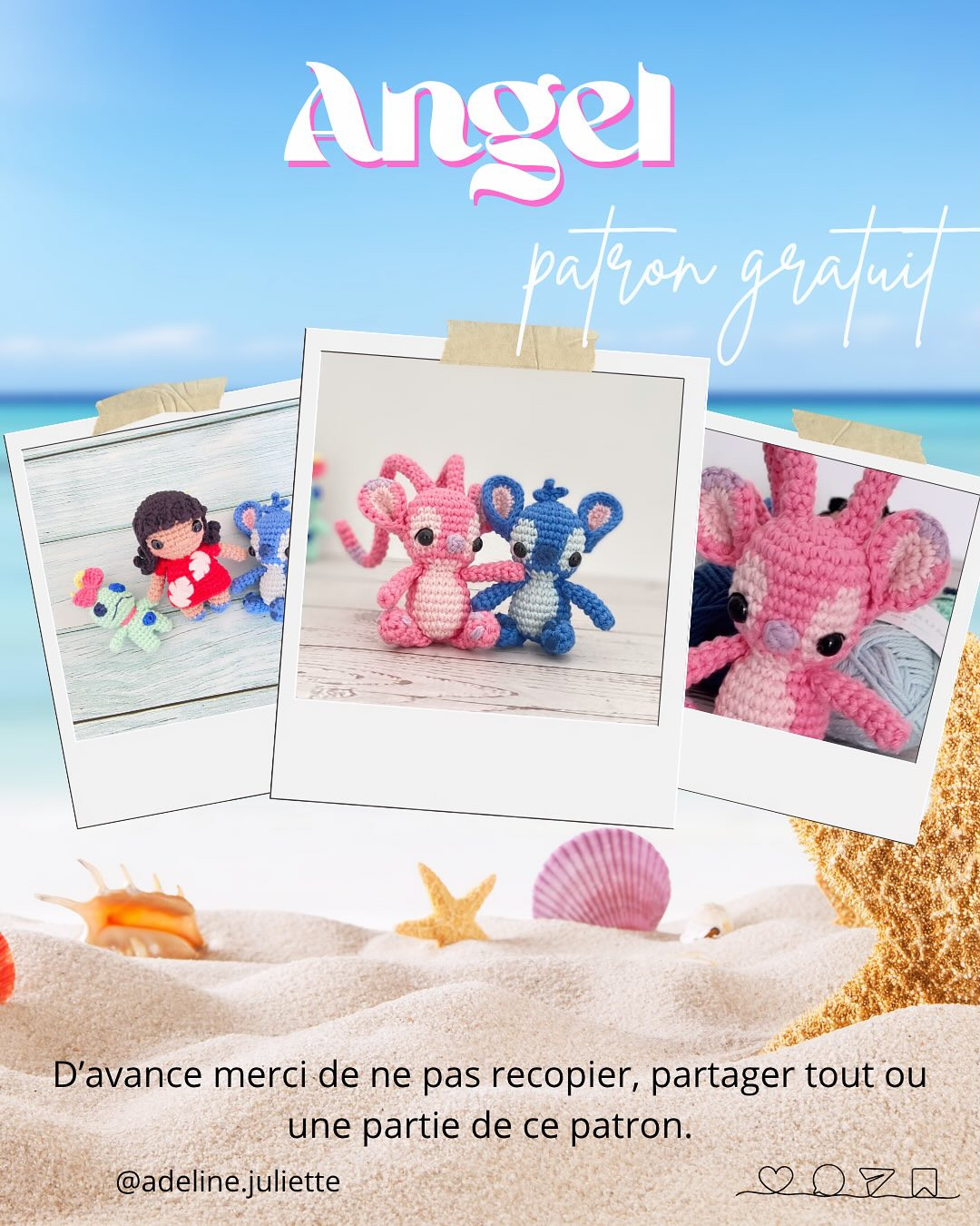 Tutoriel Crochet Gratuit : Angel le petit alien rose (inspiré Stitch)
