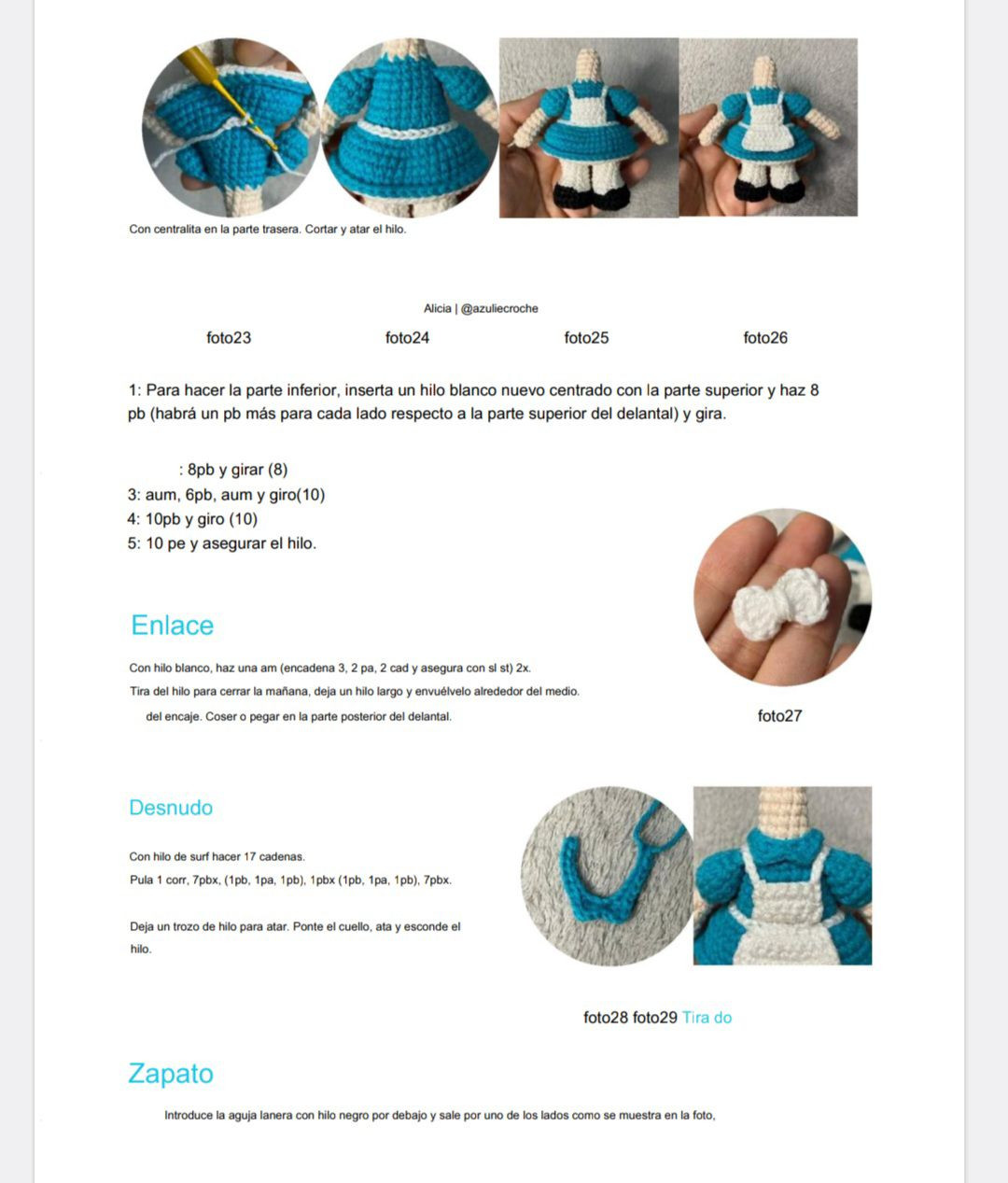 Tutoriel de tricotage d'Alice au pays des merveilles en amigurumi