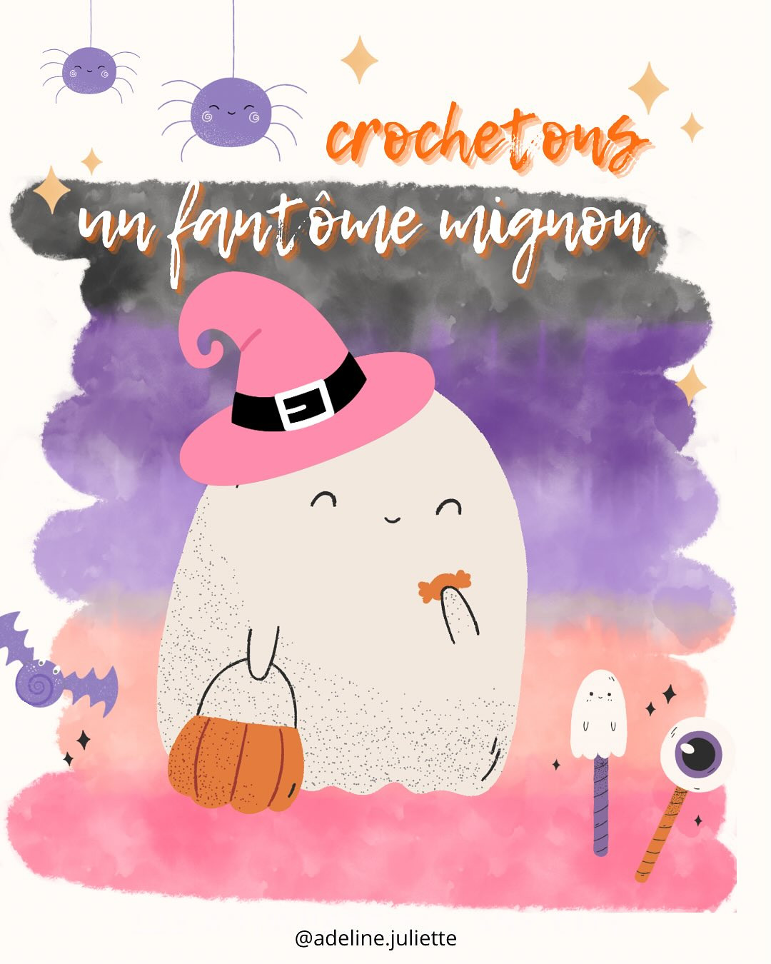Tutoriel gratuit : Comment crocheter un petit fantôme mignon pour Halloween (Amigurumi)