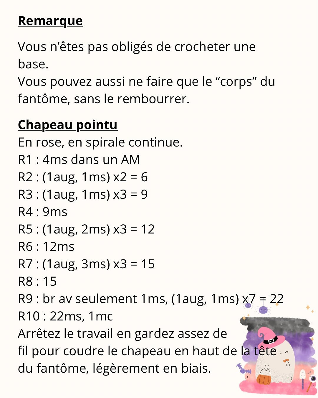 Tutoriel gratuit : Comment crocheter un petit fantôme mignon pour Halloween (Amigurumi)