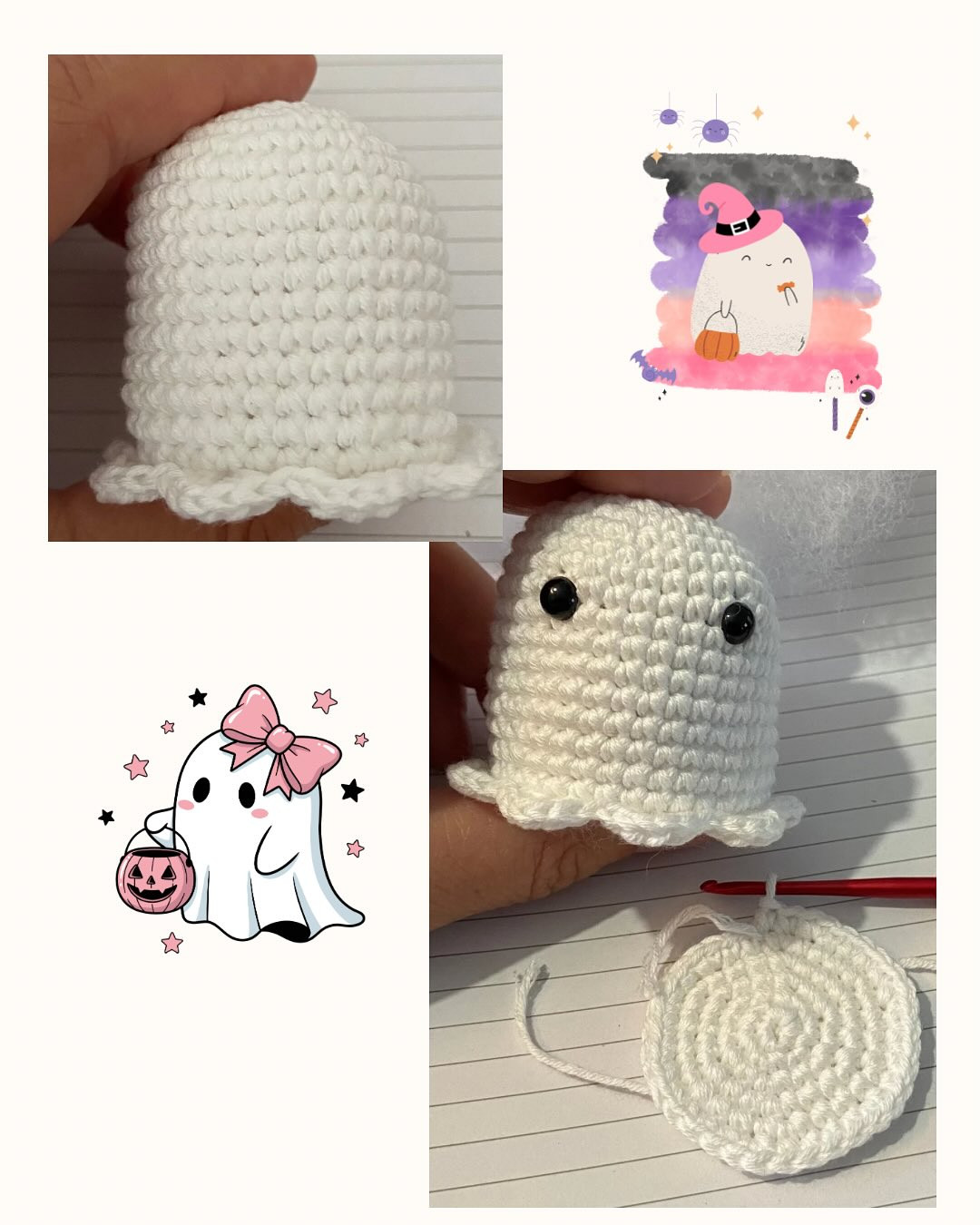 Tutoriel gratuit : Comment crocheter un petit fantôme mignon pour Halloween (Amigurumi)